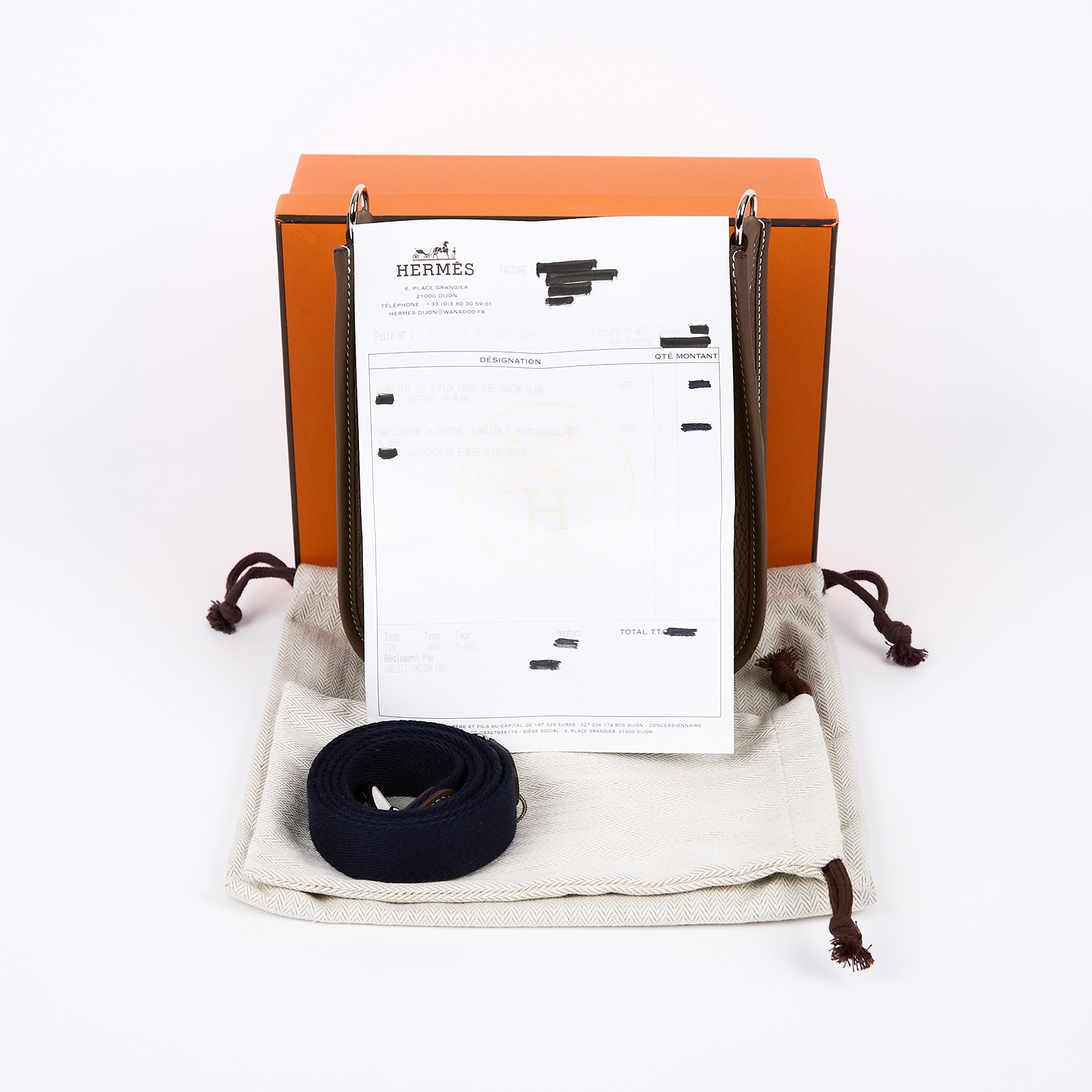 愛馬仕 Hermes Evelyne 16 Amazone bag 伊芙琳包 大象灰 深藍 銀色五金 H069426CKBF /Z-10-SBZ  原廠盒子/防塵袋/購買證明