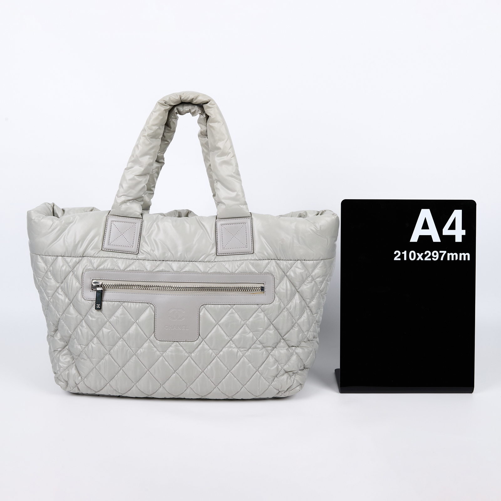 香奈兒 CHANEL Coco cocoon 托特包 A48611 13開 灰色豆腐包 MM 原廠盒子/防塵袋