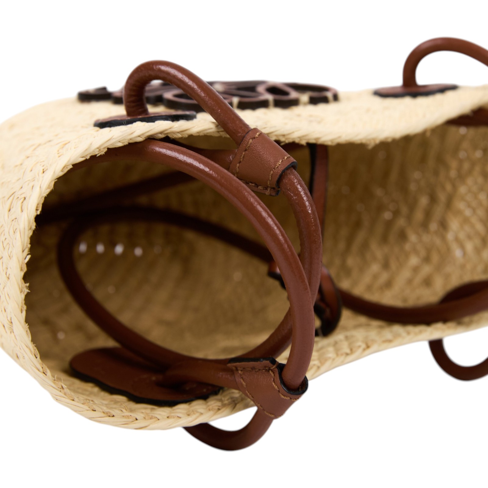 羅意威 LOEWE Anagram 伊拉卡棕櫚葉 小牛皮 水桶包 迷你 A223P64X01 ANAGRAM  MINI草編包 防塵袋