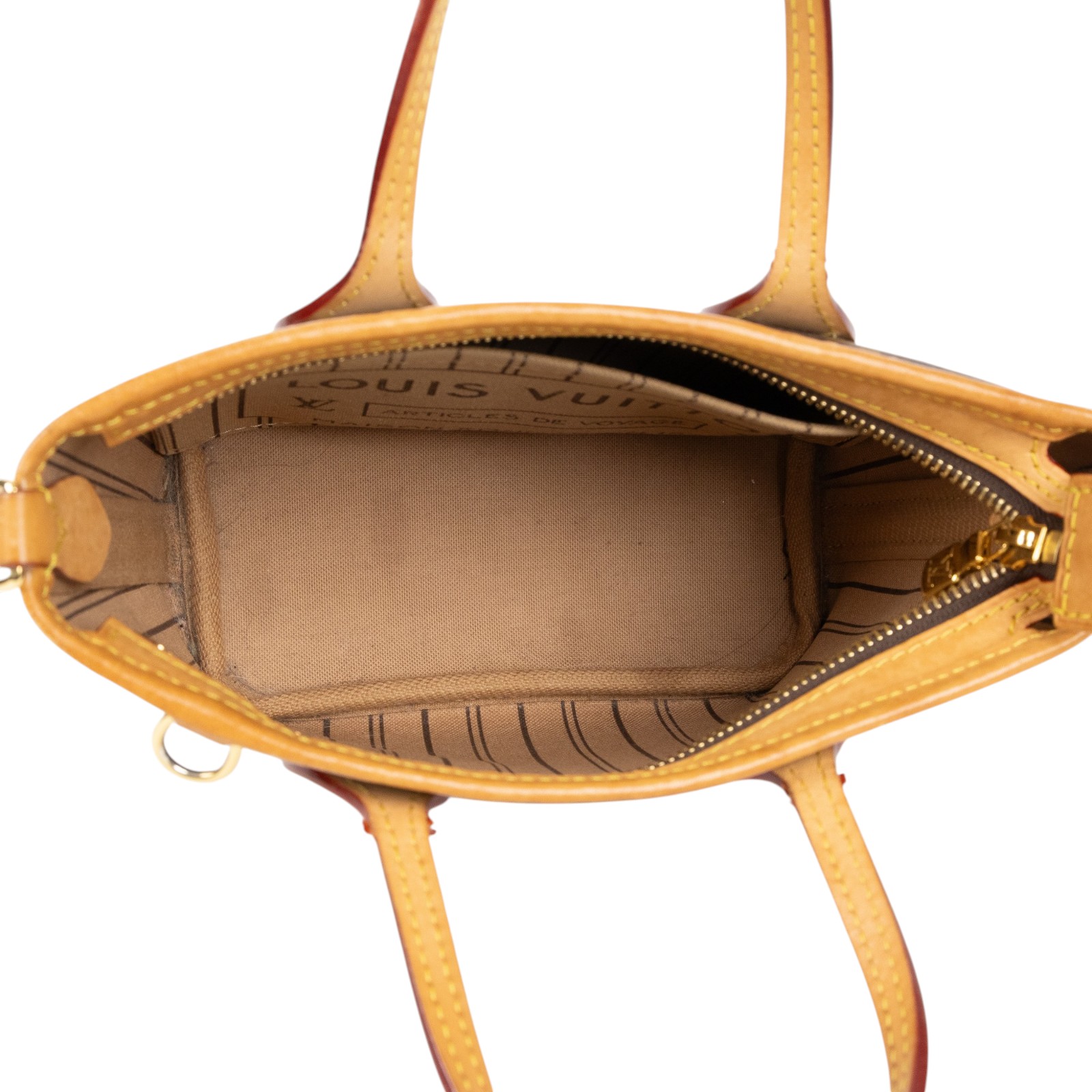 路易威登 LOUIS VUITTON Neverfull BB 手提 斜背包 米色背袋 M46705 晶片款 原花Neverfull BB 背帶/內袋