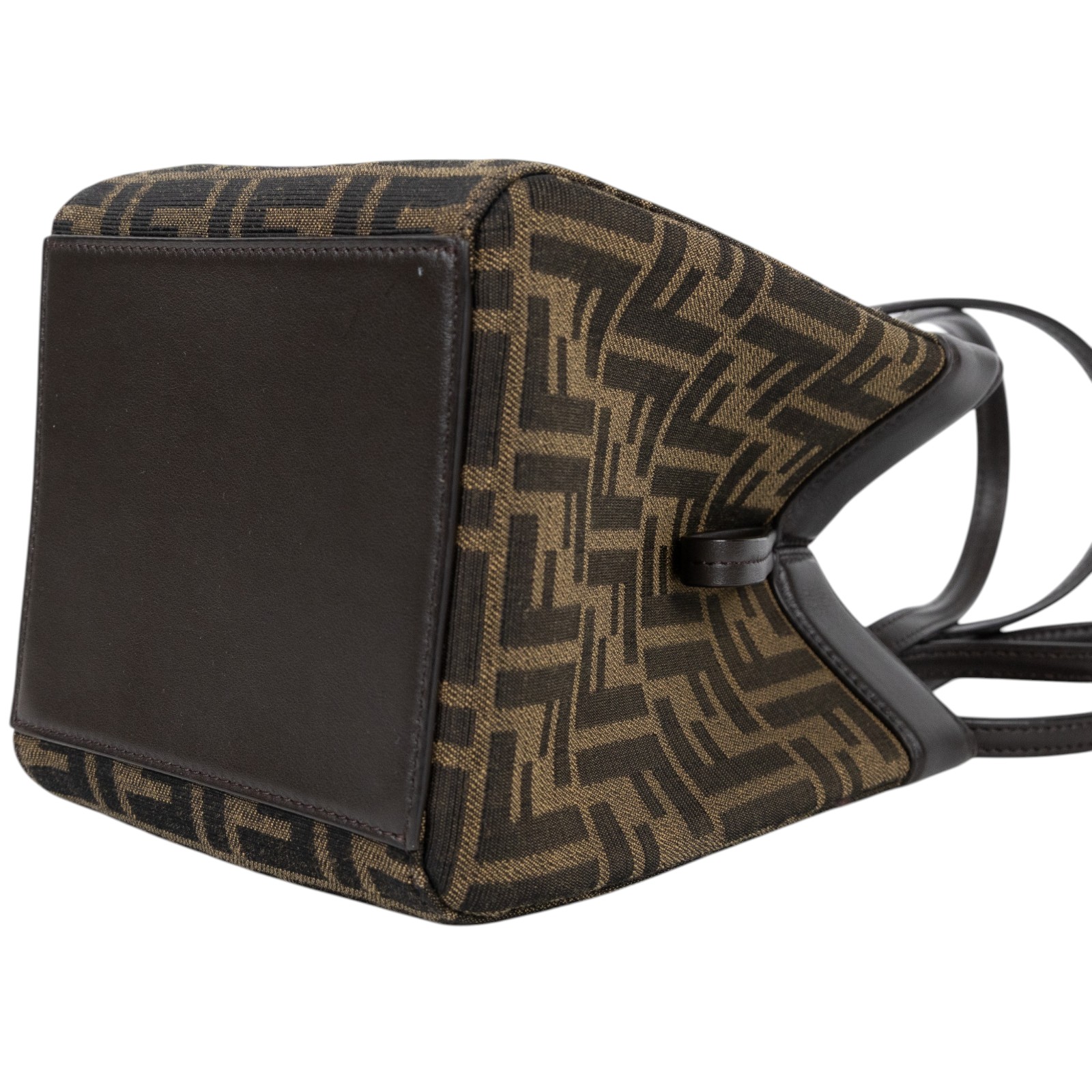 芬迪 FENDI 迷你 Origami 水桶包 8BS083AFPM 棕帆布 MINI Origami 防塵袋/購買證明