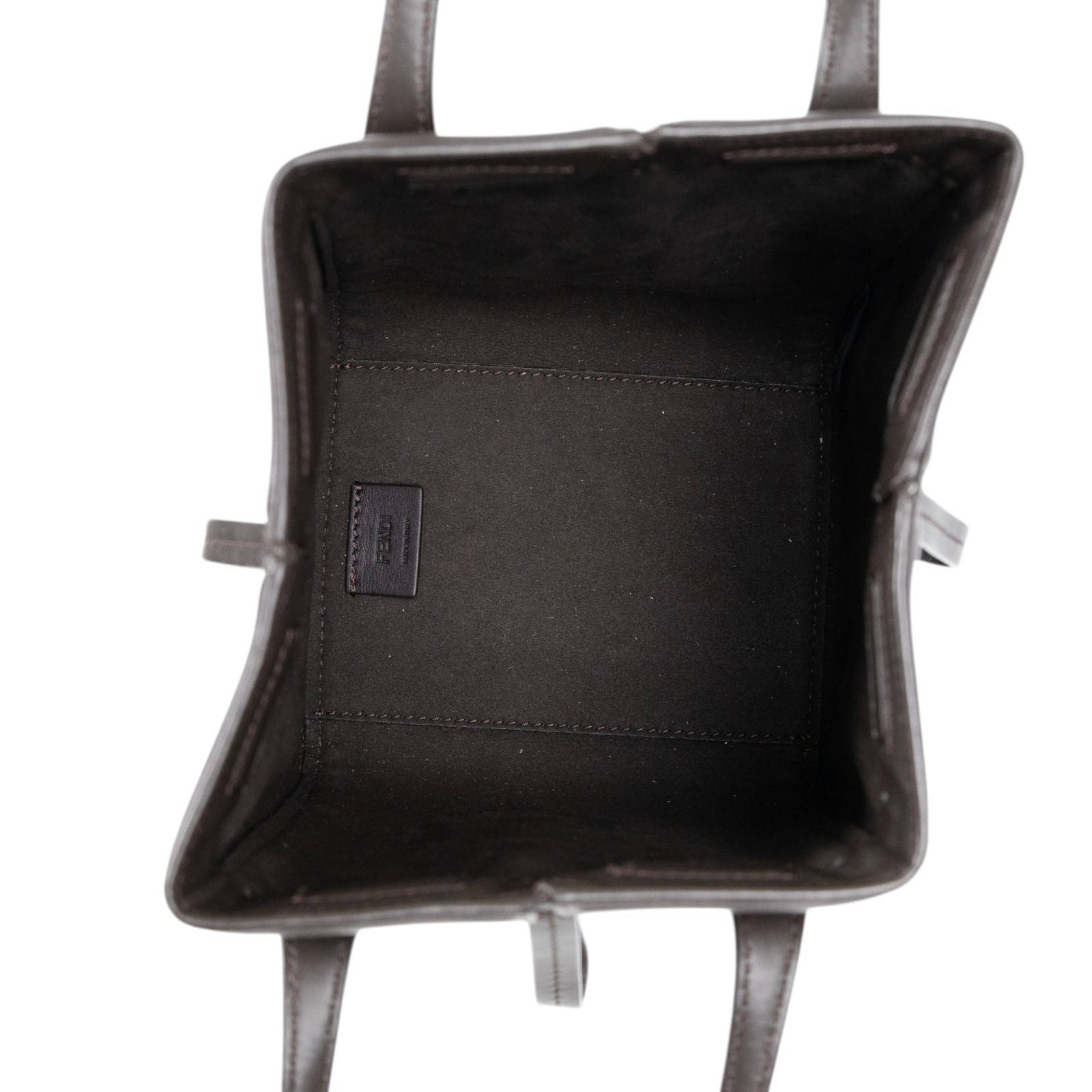 芬迪 FENDI 迷你 Origami 水桶包 8BS083AFPM 棕帆布 MINI Origami 防塵袋/購買證明