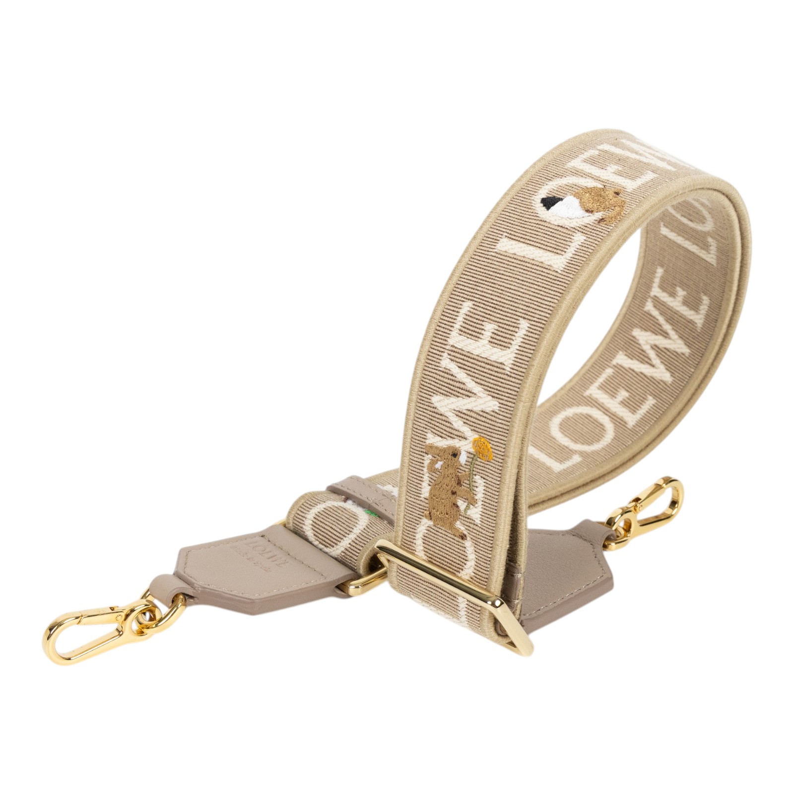 羅意威 LOEWE 緹花織 小牛皮 Anagram 肩帶  動物帆布背帶 原廠盒子/防塵袋