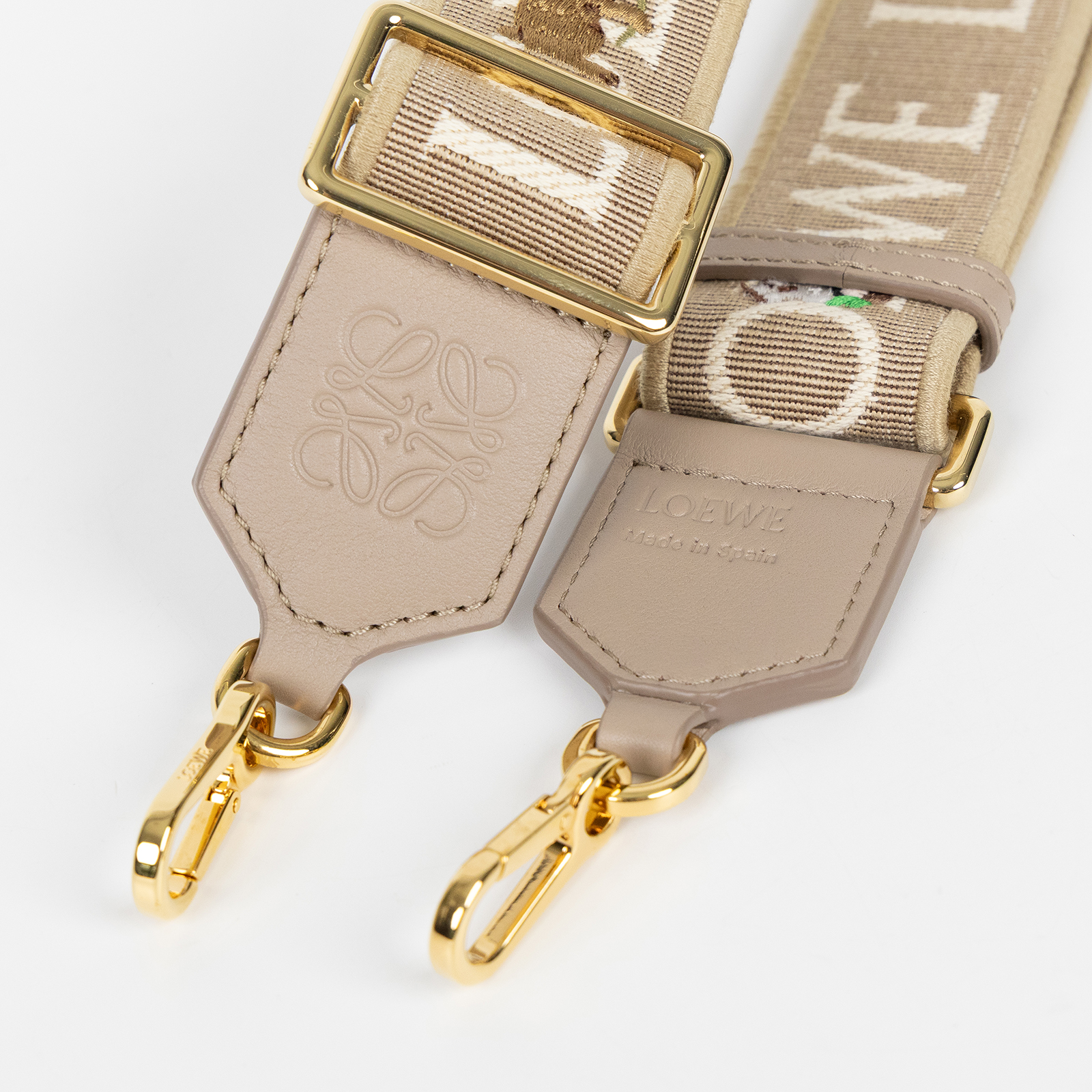 羅意威 LOEWE 緹花織 小牛皮 Anagram 肩帶  動物帆布背帶 原廠盒子/防塵袋