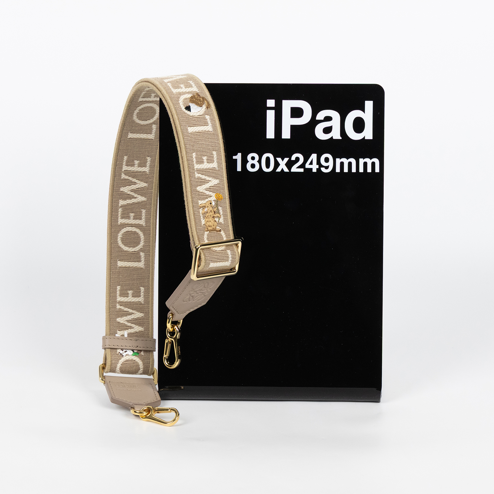 羅意威 LOEWE 緹花織 小牛皮 Anagram 肩帶  動物帆布背帶 原廠盒子/防塵袋