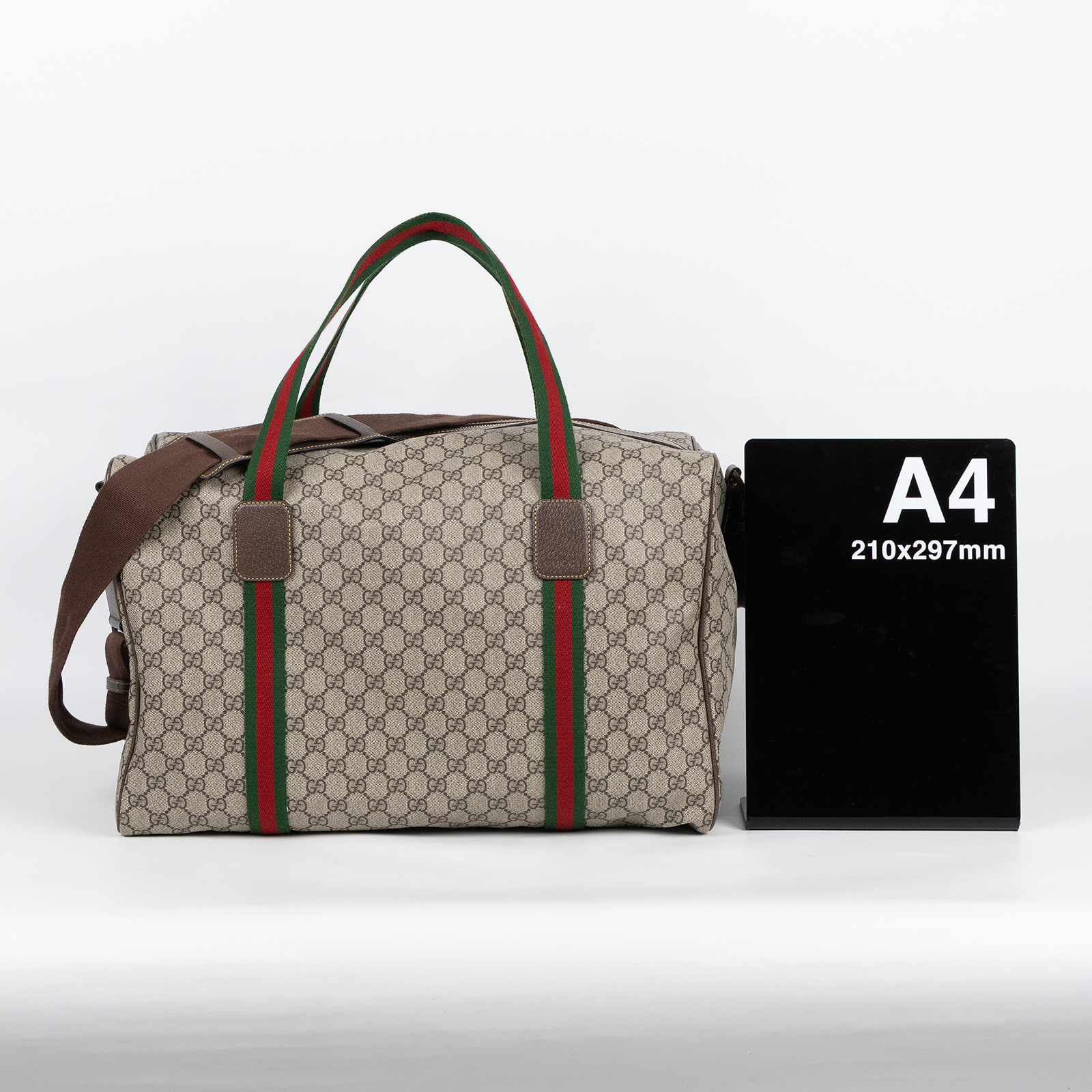 古馳 GUCCI GG Supreme 旅行袋 手提包 肩背包 760152 FACK7 棕原花旅行袋 無附屬品