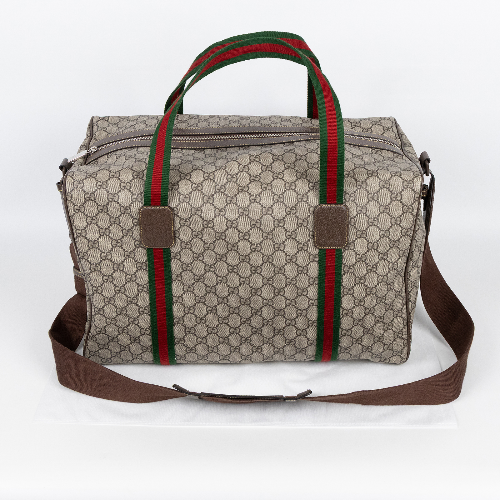 古馳 GUCCI GG Supreme 旅行袋 手提包 肩背包 760152 FACK7 棕原花旅行袋 無附屬品