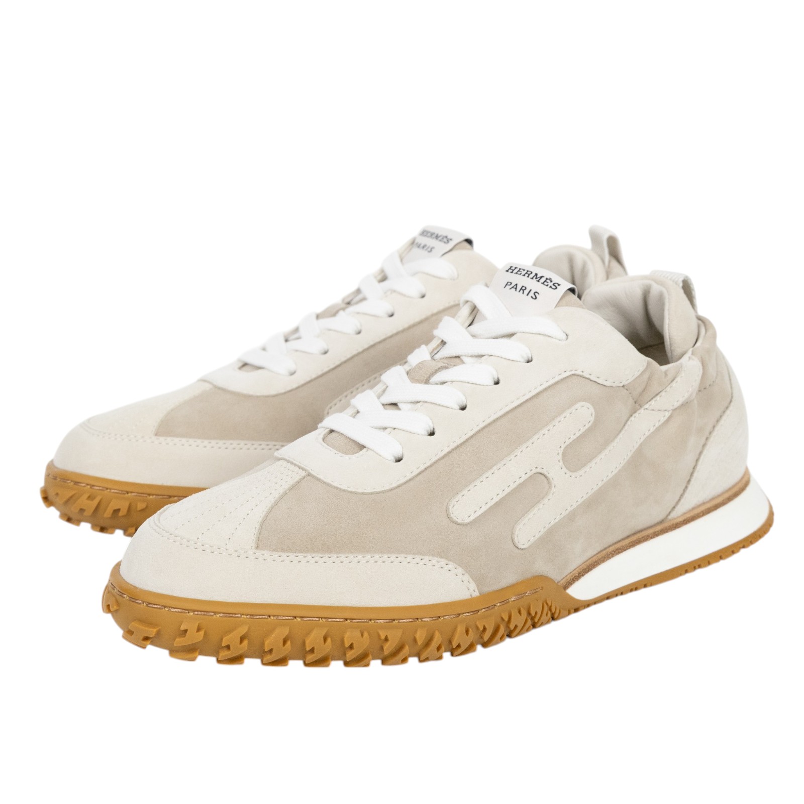 愛馬仕 Hermes Jet 運動鞋 女鞋 H242153ZvNL380 /#38 北極灰麂皮Jet運動鞋 原廠盒子/影印購買證明/鞋帶