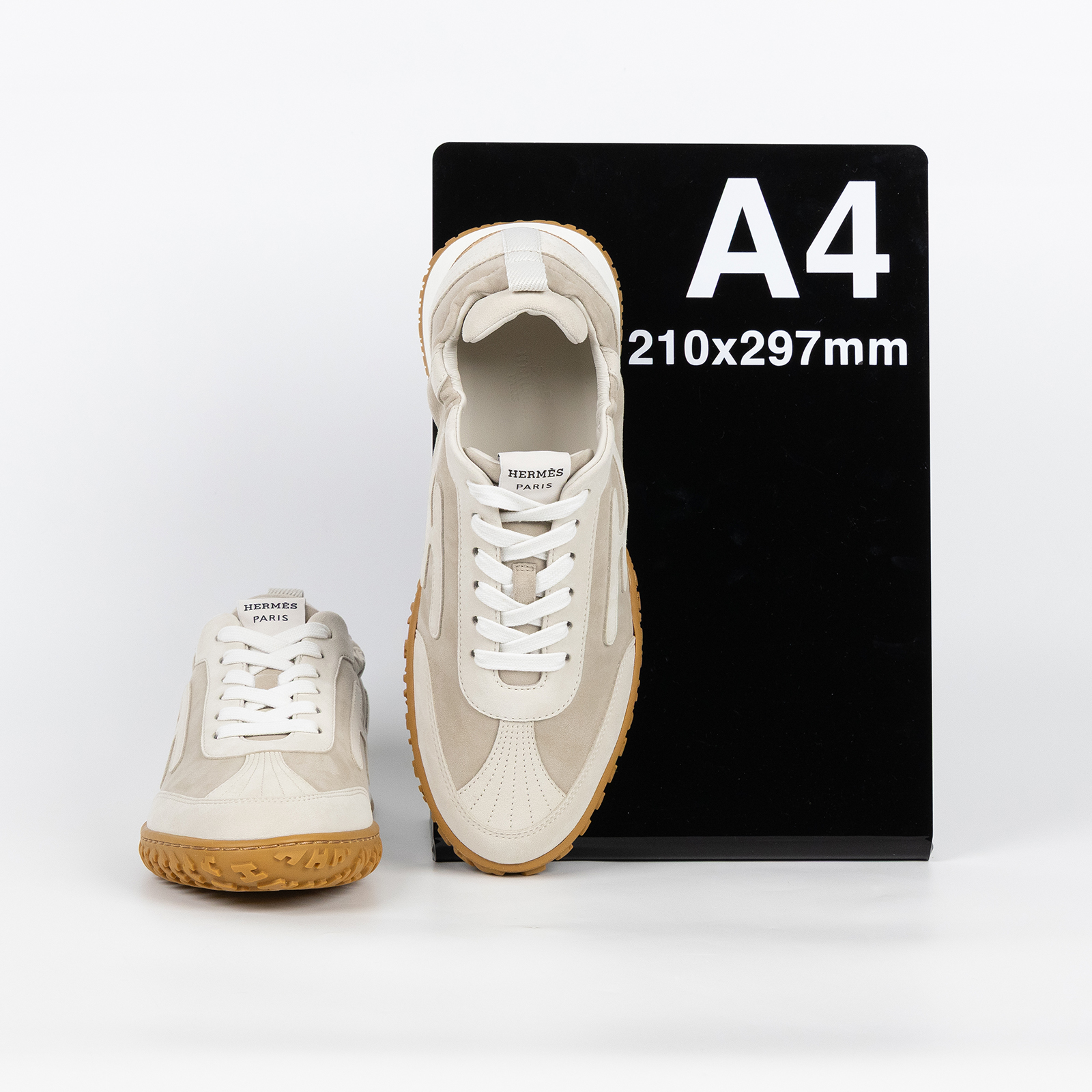 愛馬仕 Hermes Jet 運動鞋 女鞋 H242153ZvNL380 /#38 北極灰麂皮Jet運動鞋 原廠盒子/影印購買證明/鞋帶