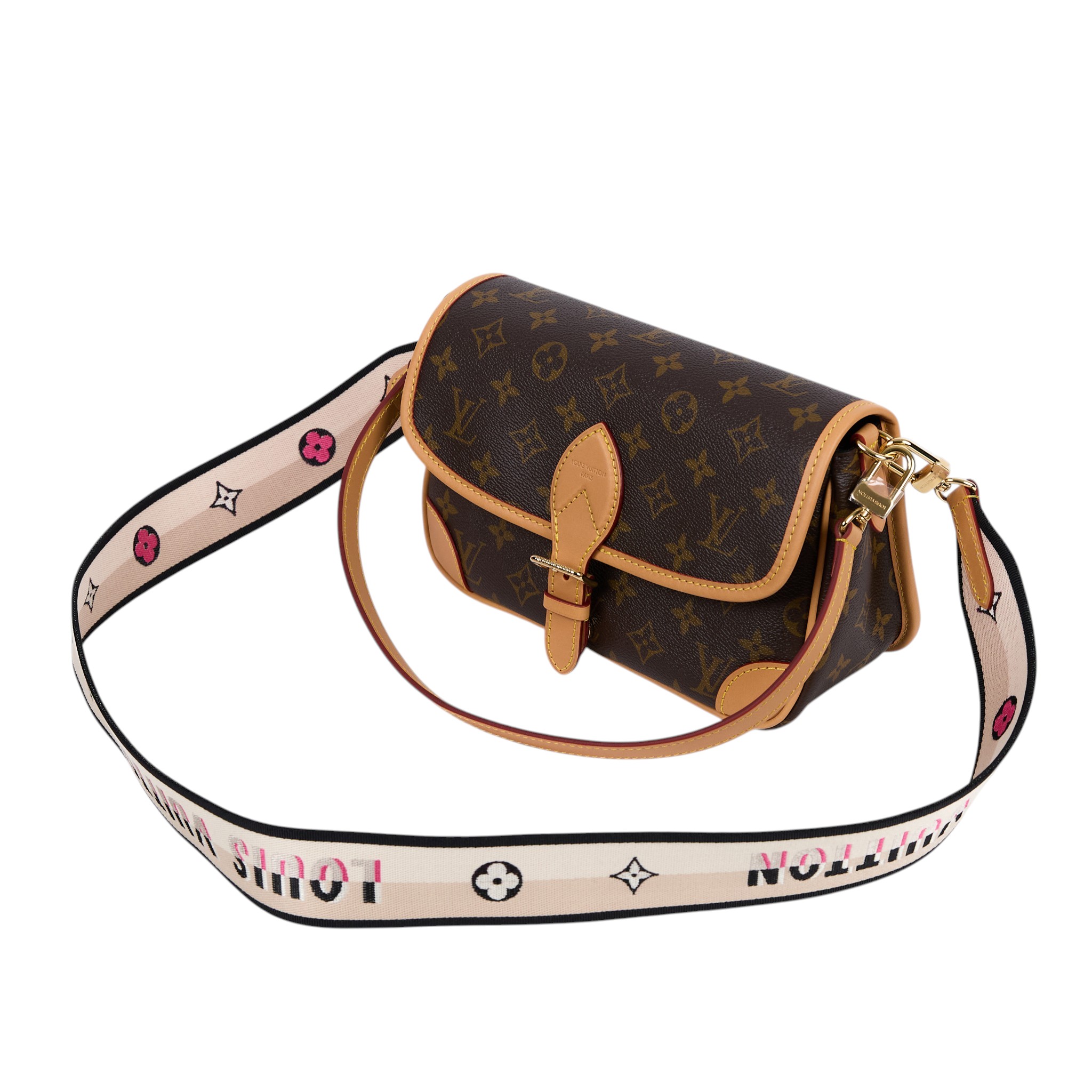 路易威登 LOUIS VUITTON Diane 腋下包法棍 單肩背包 經典帆布 M45985 晶片款 原花DIANE 原廠盒子/防塵袋/購買證明/背帶2