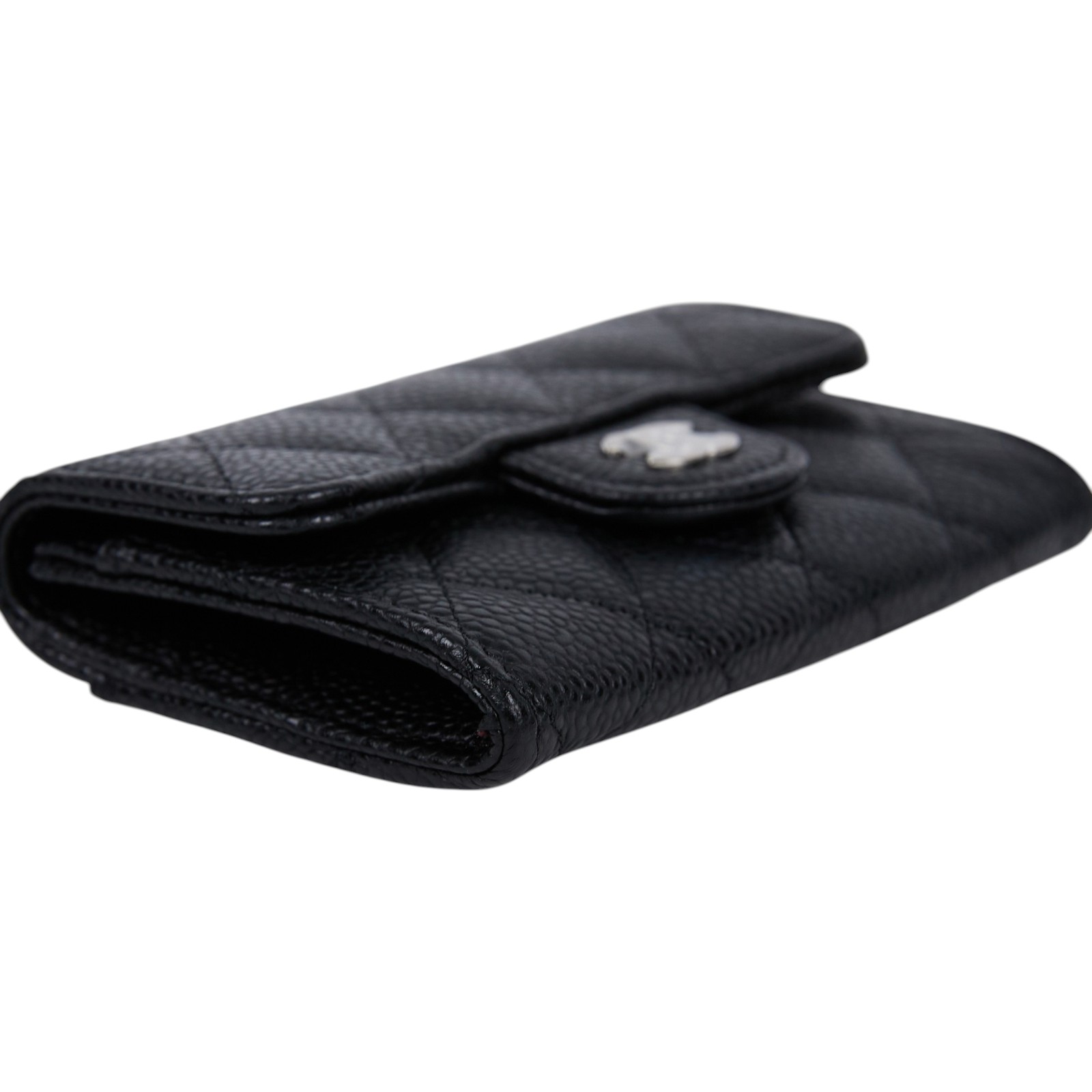 香奈兒 CHANEL CC LOGO 口蓋 卡片夾 錢包 AP0214 晶片款 黑銀荔枝卡包 原廠盒子/防塵袋