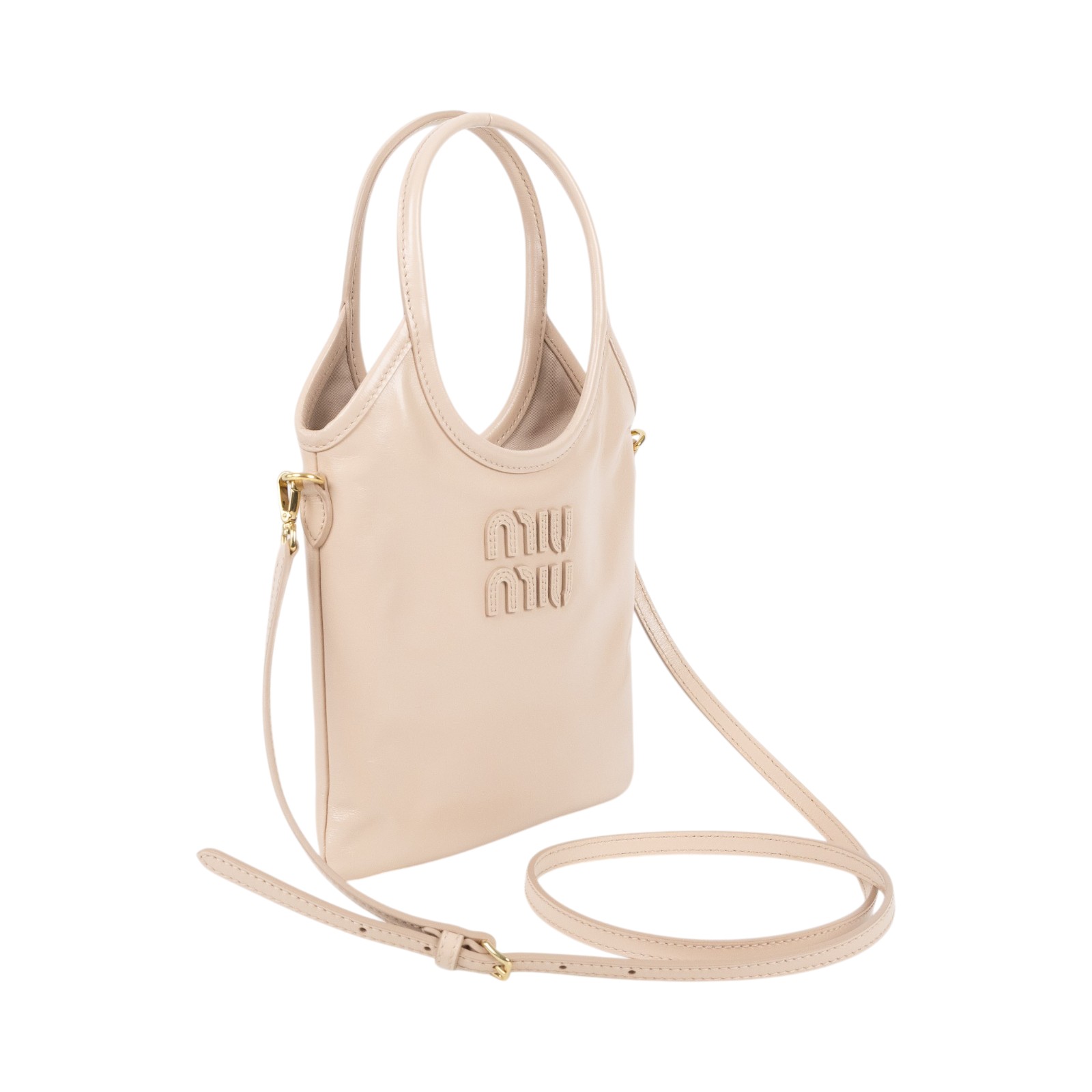 繆繆 MIU MIU Ivy 手提包 5BA281_2IEO 粉皮IVY MINI 背帶