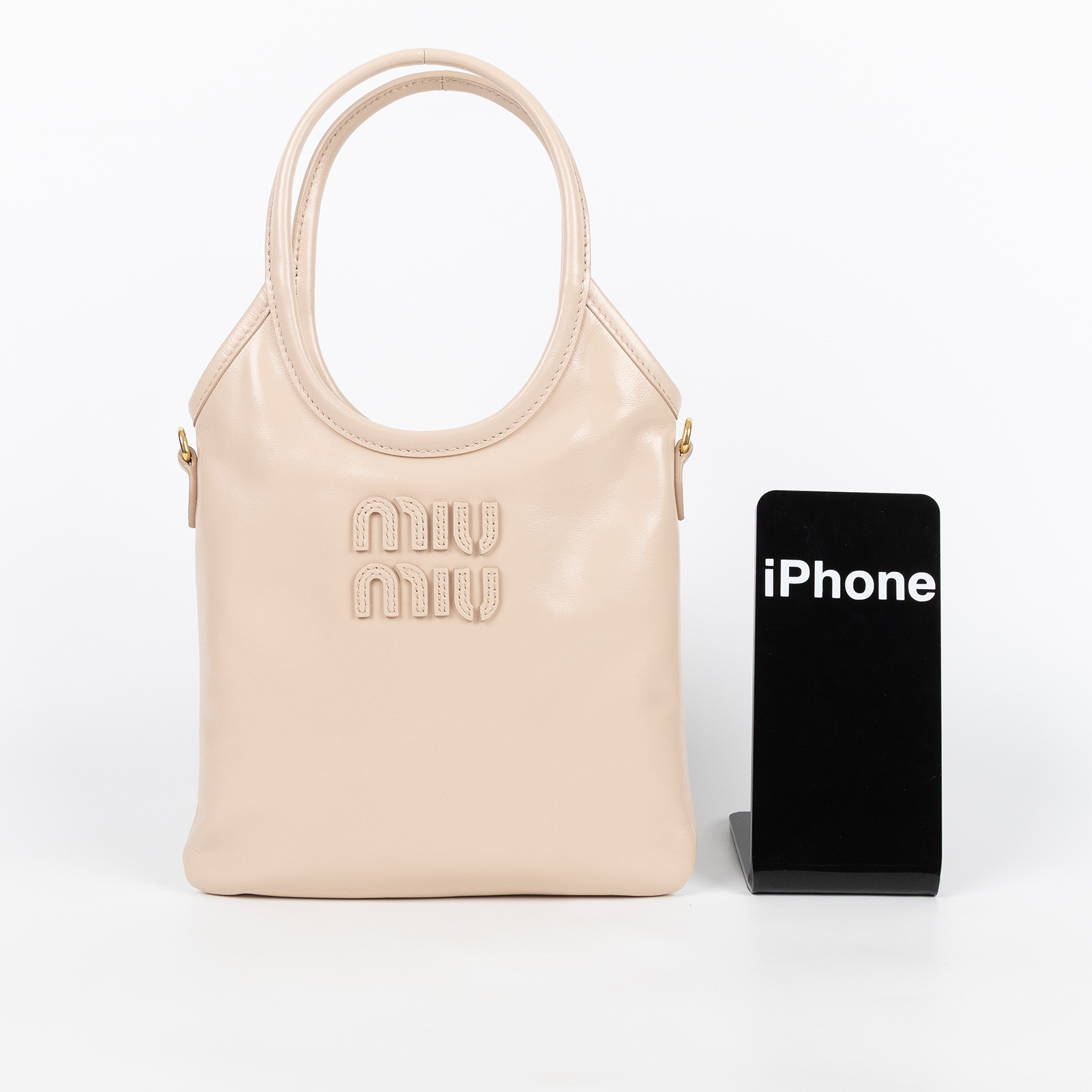 繆繆 MIU MIU Ivy 手提包 5BA281_2IEO 粉皮IVY MINI 背帶