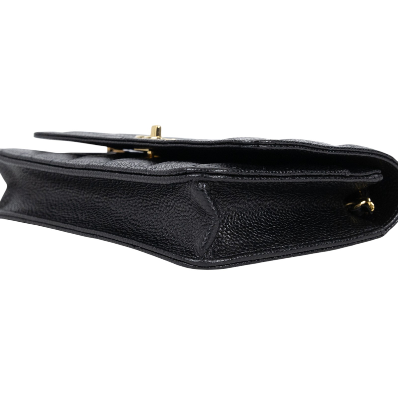 香奈兒 CHANEL 經典鏈子皮夾 菱格紋 CC LOGO AP0250 晶片款 黑荔枝書包扣WOC 原廠盒子/防塵袋/購買證明