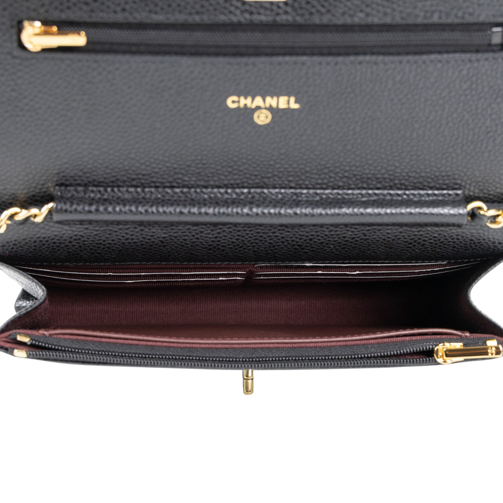 香奈兒 CHANEL 經典鏈子皮夾 菱格紋 CC LOGO AP0250 晶片款 黑荔枝書包扣WOC 原廠盒子/防塵袋/購買證明