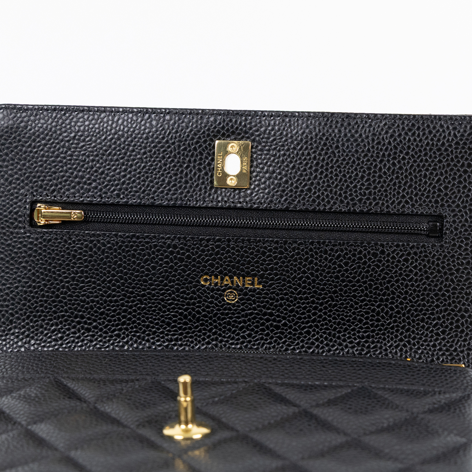 香奈兒 CHANEL 經典鏈子皮夾 菱格紋 CC LOGO AP0250 晶片款 黑荔枝書包扣WOC 原廠盒子/防塵袋/購買證明