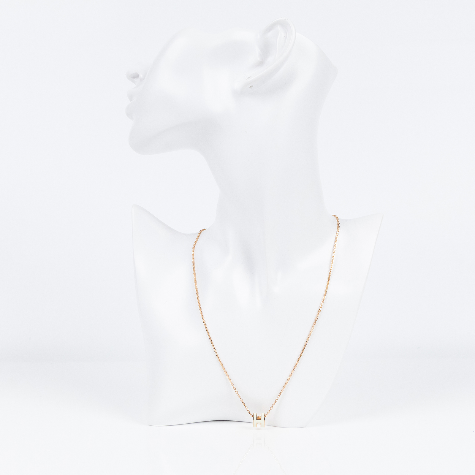 愛馬仕 Hermes Mini Pop H 墜飾 白色 H147992FO49  玫金白MINI POP H項鍊 原廠盒子/內襯