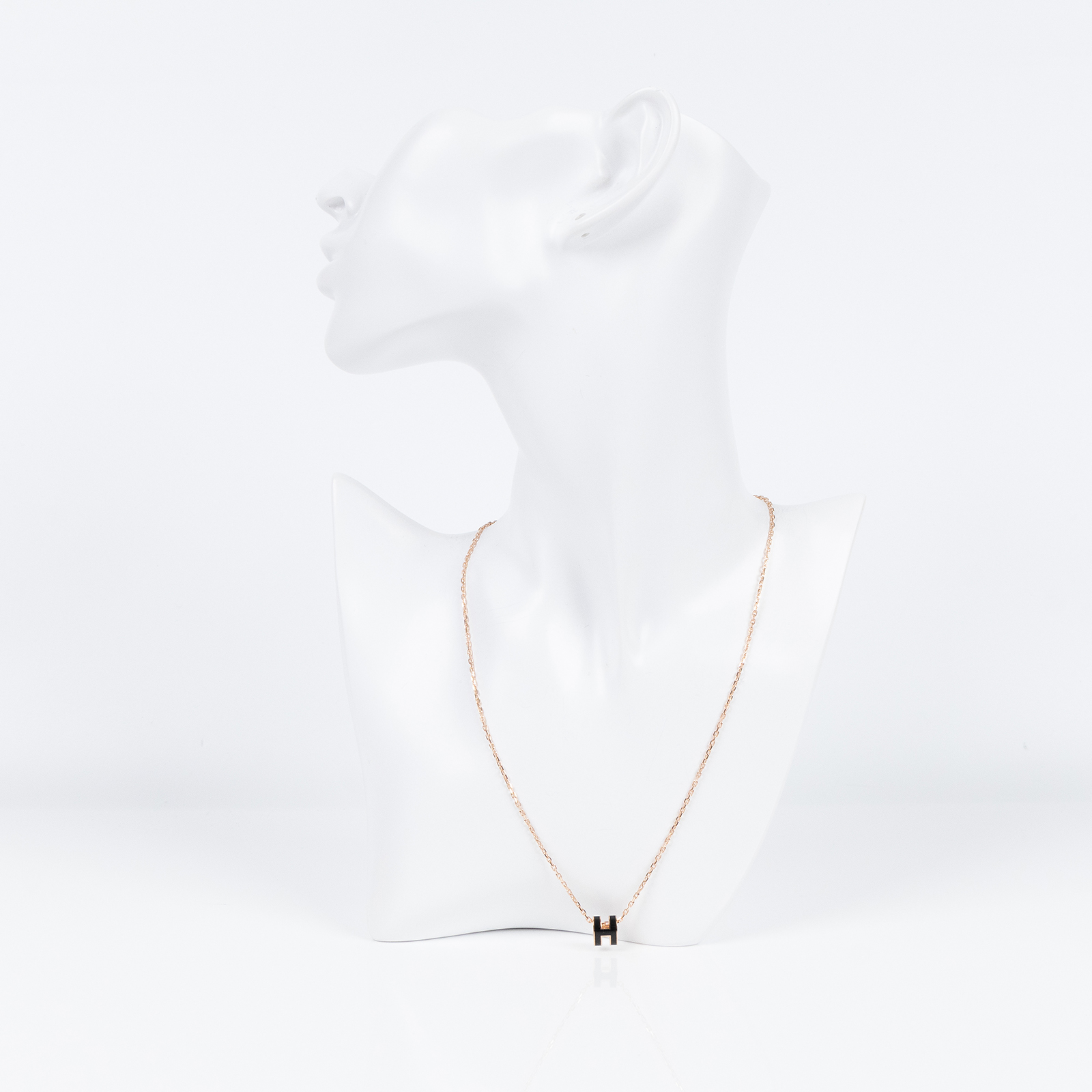 愛馬仕 Hermes Mini Pop H 墜飾 黑色 H147992FO03  玫金黑MINI POP H項鍊 原廠盒子/內襯