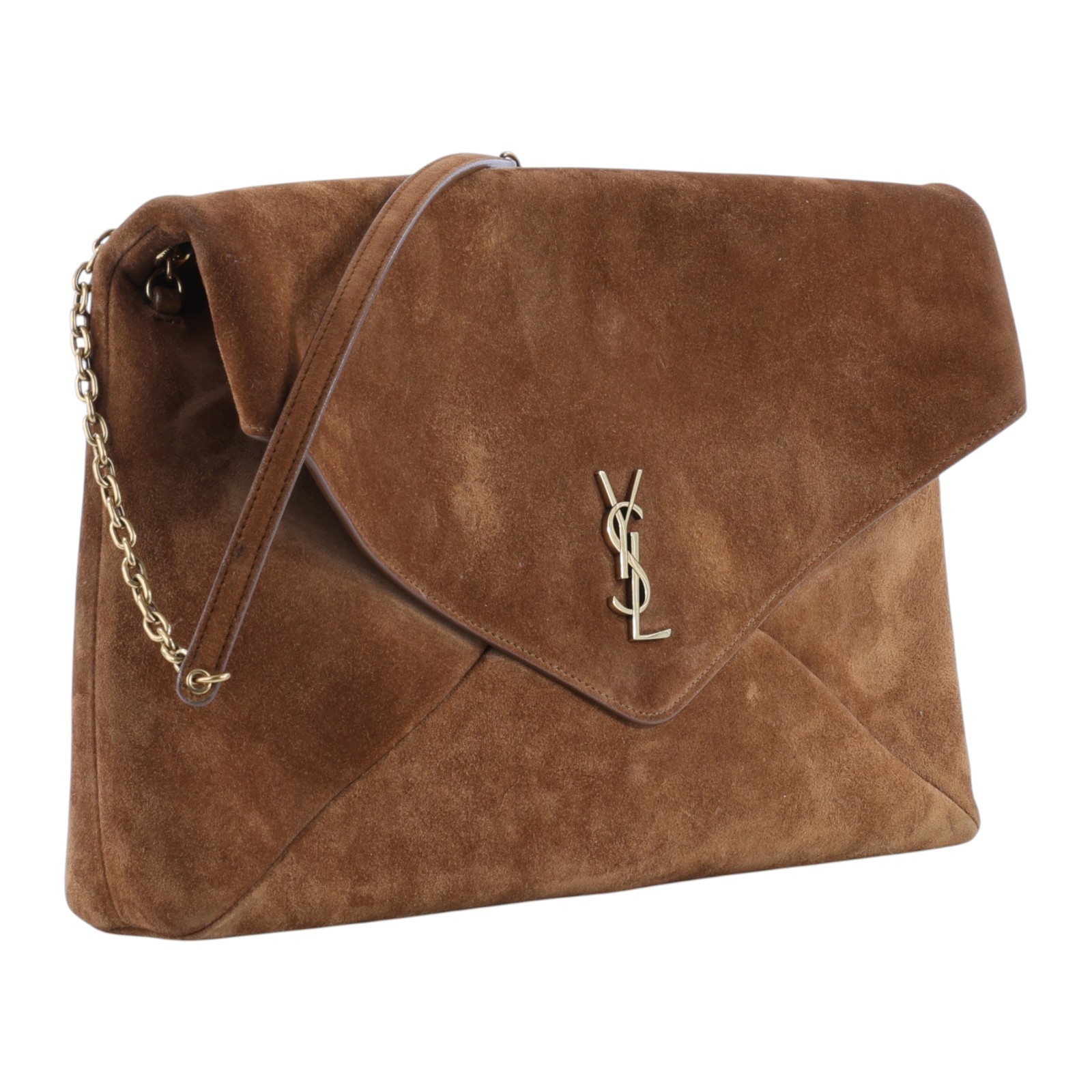 聖羅蘭 YSL SAINT LAURENT Cassandre 大型鍊條 麂皮小袋 8558021U80W  無附屬品