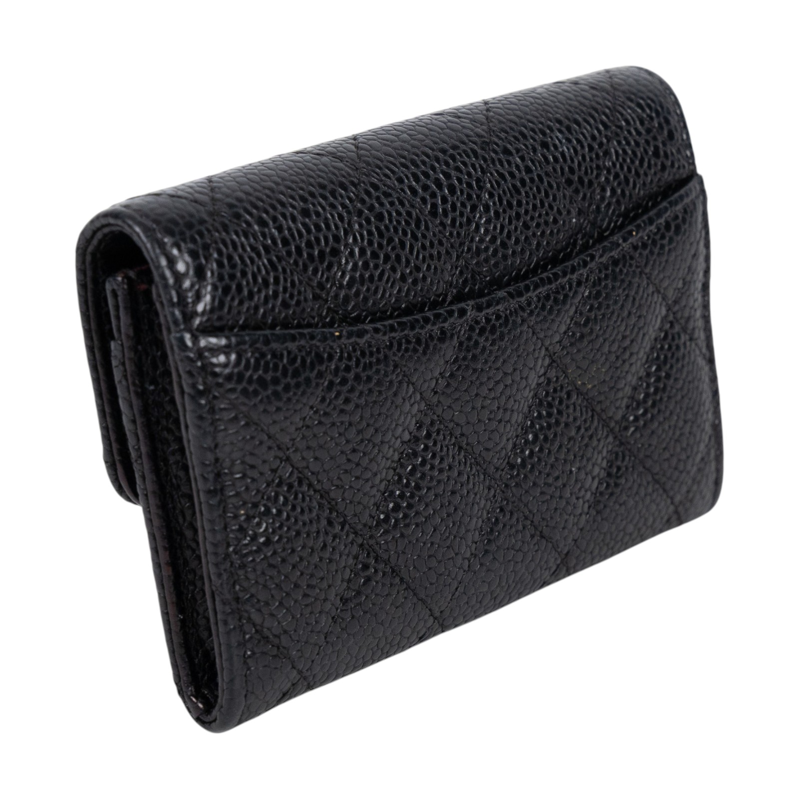 香奈兒 CHANEL CC LOGO 口蓋 卡片夾 錢包 AP0214 28開 黑金荔枝卡包 無附屬品