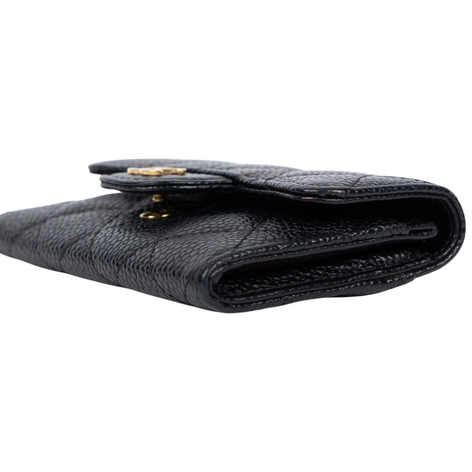 香奈兒 CHANEL CC LOGO 口蓋 卡片夾 錢包 AP0214 28開 黑金荔枝卡包 無附屬品