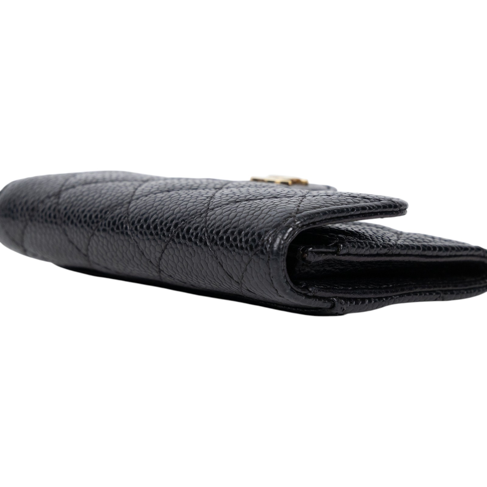 香奈兒 CHANEL CC LOGO 口蓋 卡片夾 錢包 AP0214 28開 黑金荔枝卡包 無附屬品