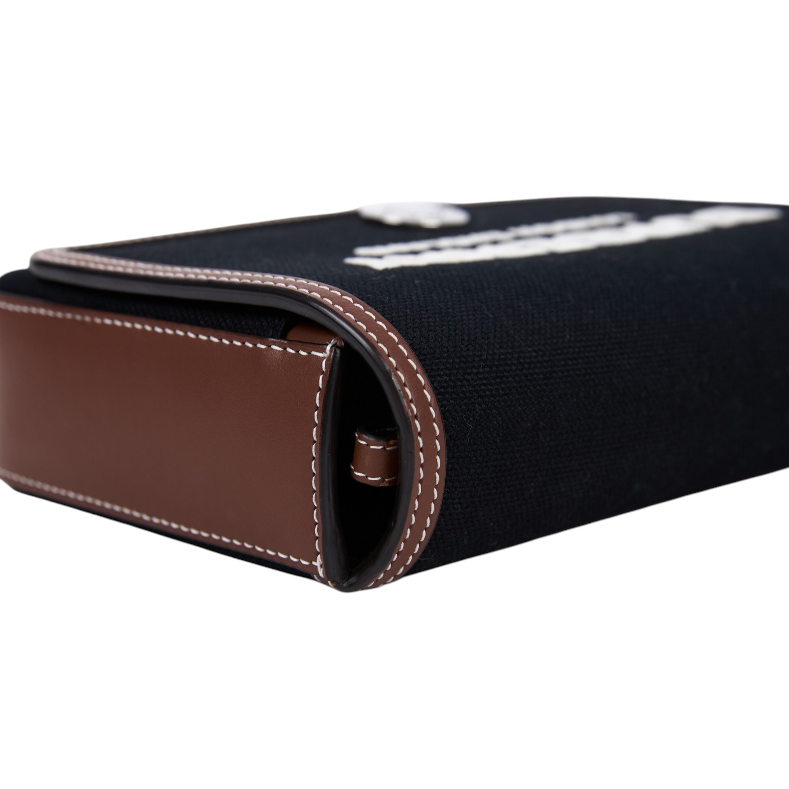 博柏利 BURBERRY Hampshire 斜背包 手拿包 80551811 黑棕帆布New Hampshire 原廠盒子/防塵袋