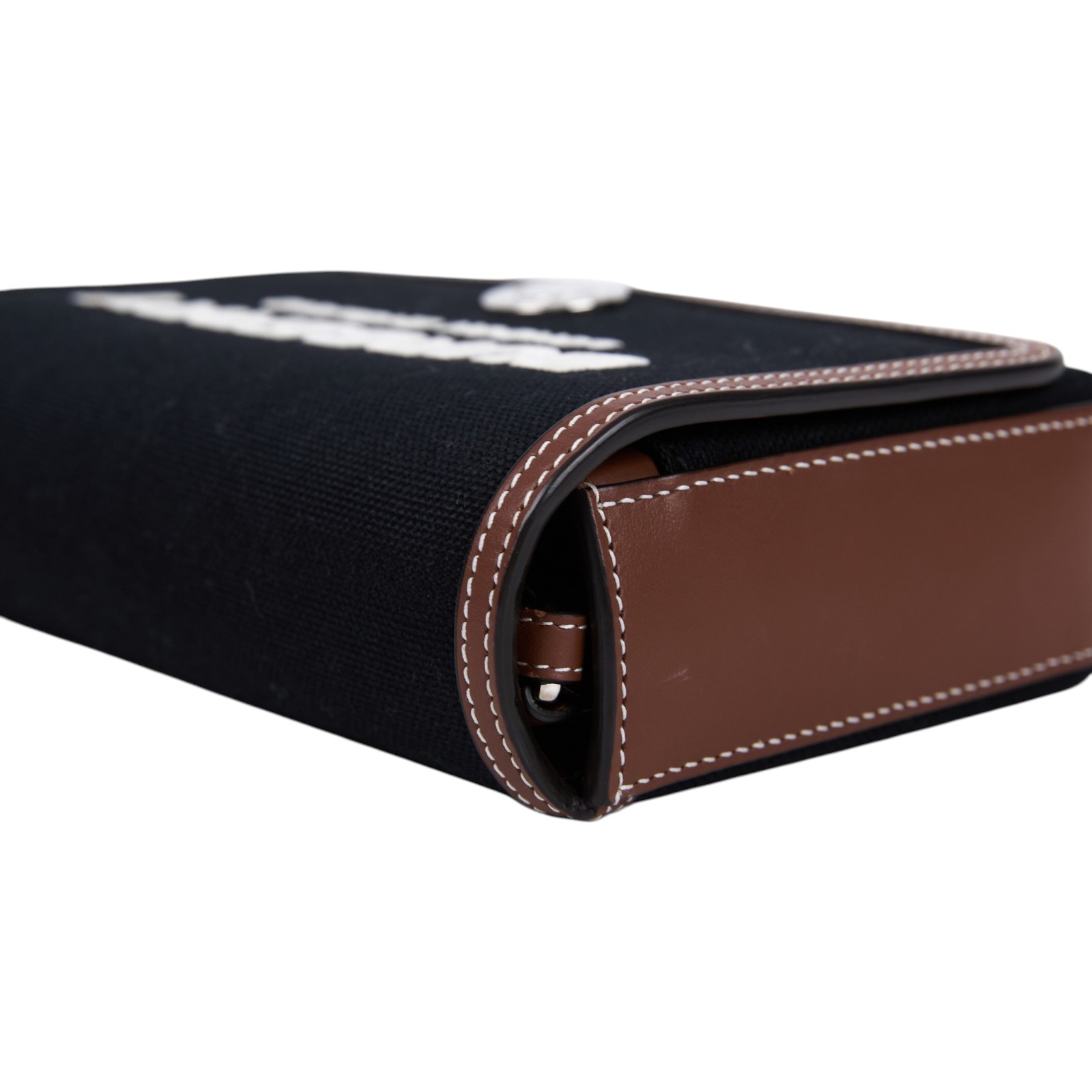 博柏利 BURBERRY Hampshire 斜背包 手拿包 80551811 黑棕帆布New Hampshire 原廠盒子/防塵袋