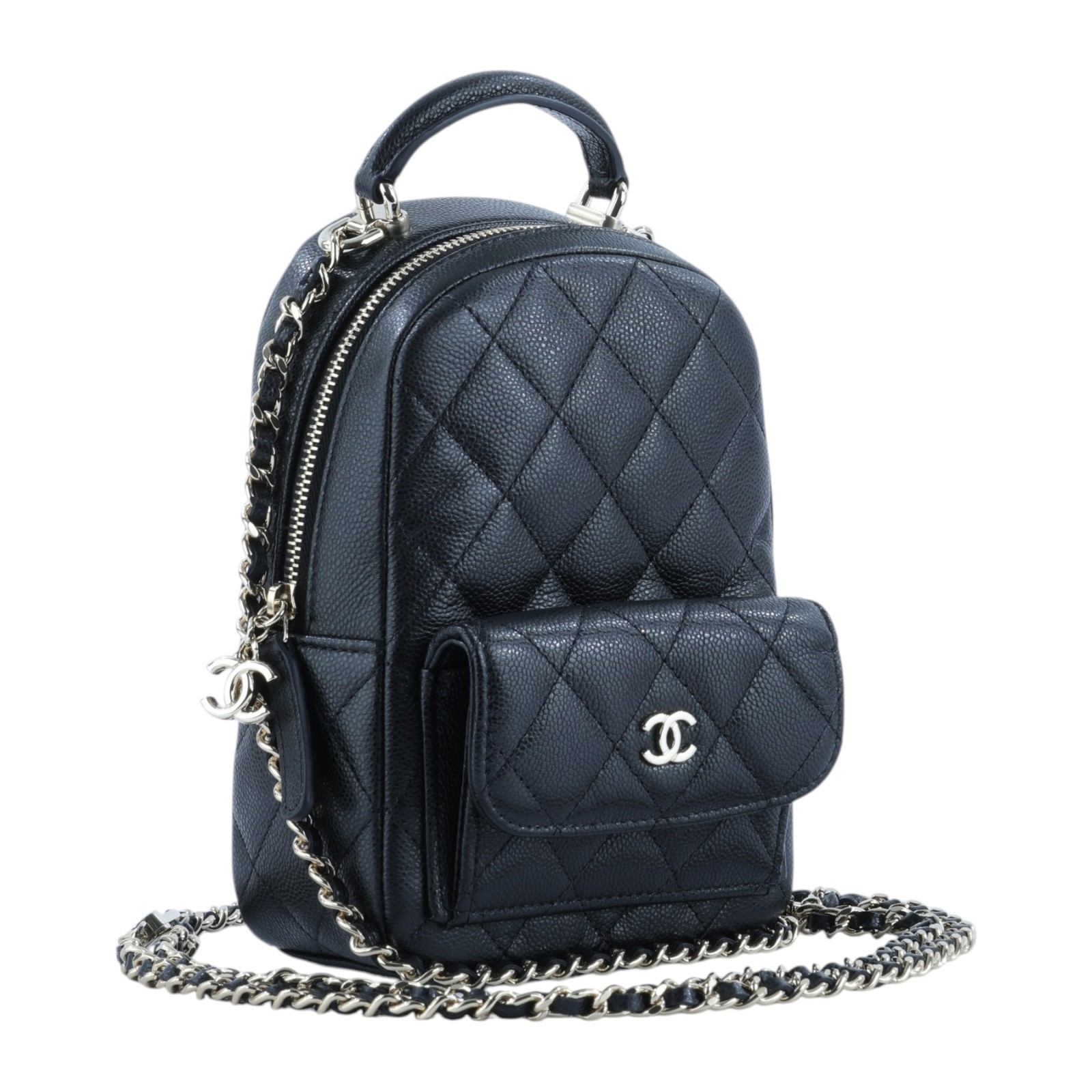 香奈兒 CHANEL 經典 迷你 後背包 AP3753 B10583 晶片款 黑淡金荔枝迷你後背包 原廠盒子/防塵袋/購買證明影本