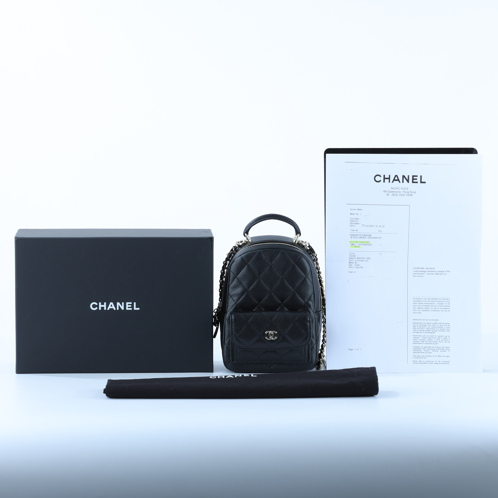 香奈兒 CHANEL 經典 迷你 後背包 AP3753 B10583 晶片款 黑淡金荔枝迷你後背包 原廠盒子/防塵袋/購買證明影本