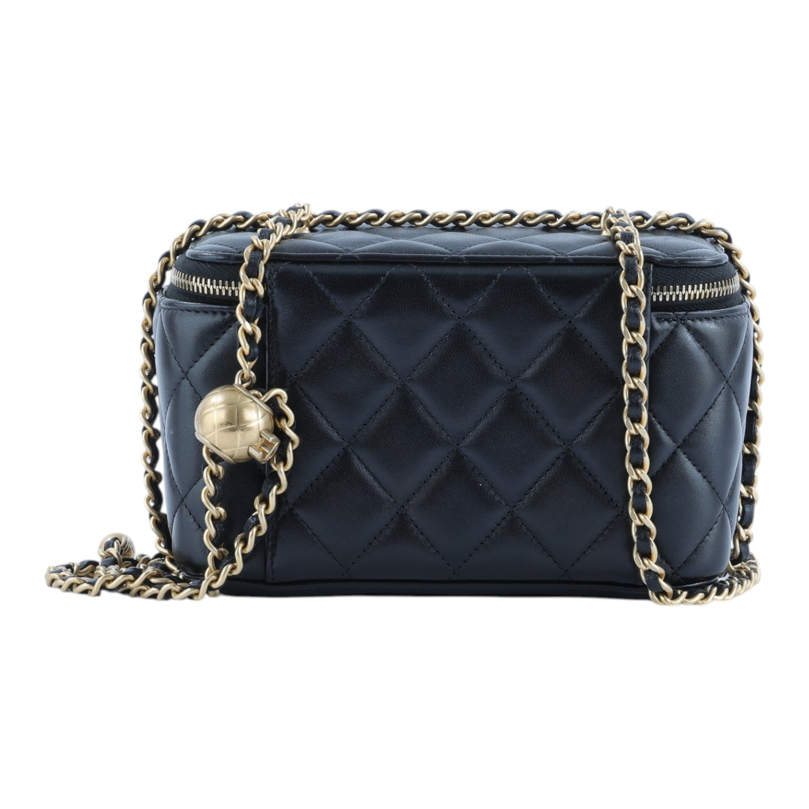 香奈兒 CHANEL CC LOGO 化妝盒 化妝箱 斜背包 Vanity Case AP2303 B18602 晶片款 黑羊VANITY CASE 原廠盒子/防塵袋/購買證明影本