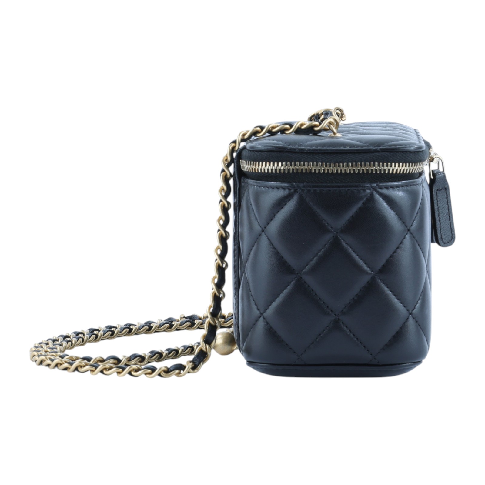 香奈兒 CHANEL CC LOGO 化妝盒 化妝箱 斜背包 Vanity Case AP2303 B18602 晶片款 黑羊VANITY CASE 原廠盒子/防塵袋/購買證明影本