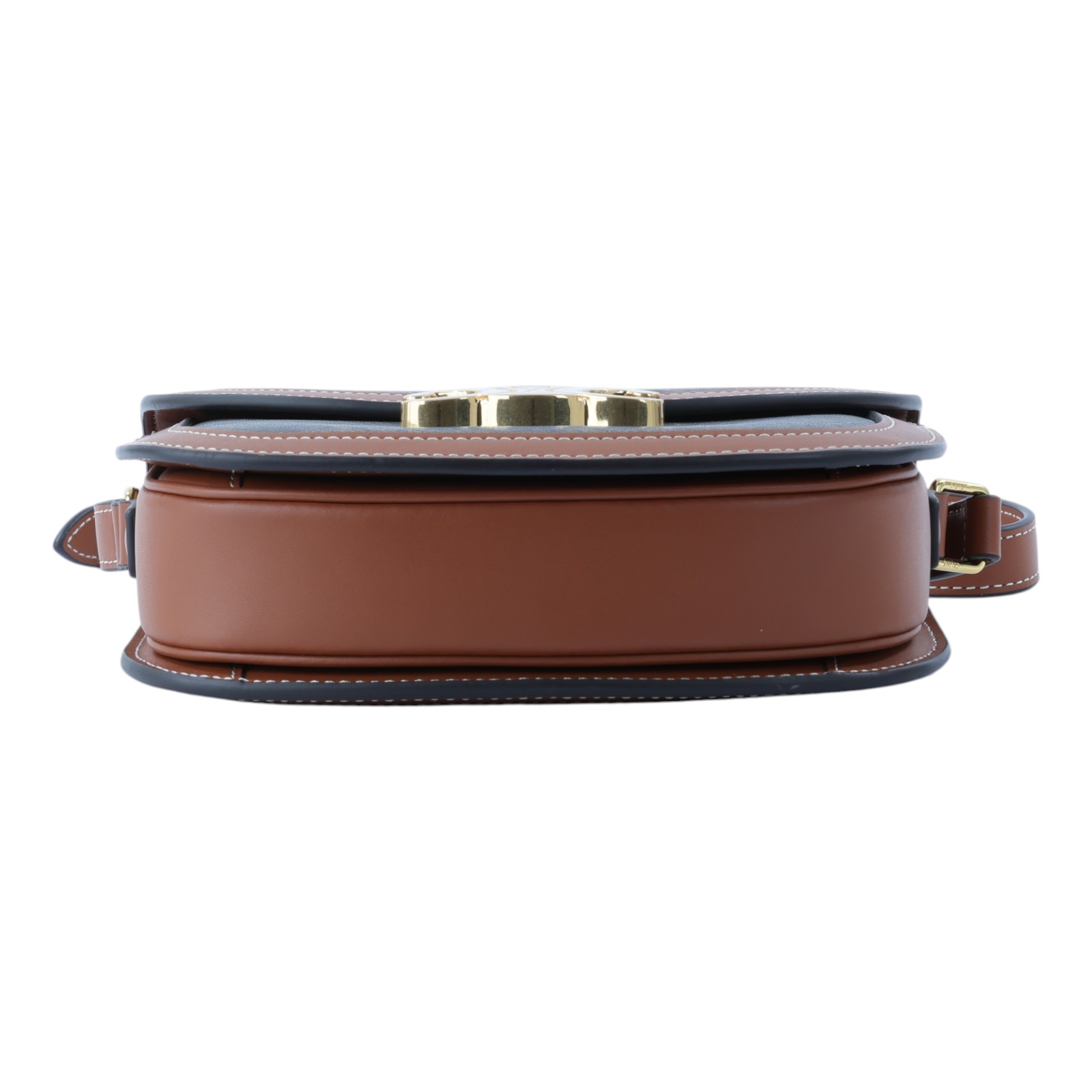 思琳 CELINE 標誌印花 牛皮革 Besace Clea 斜背 肩背 馬鞍包 110962BZ4 棕凱旋Teen Besace 無附屬品