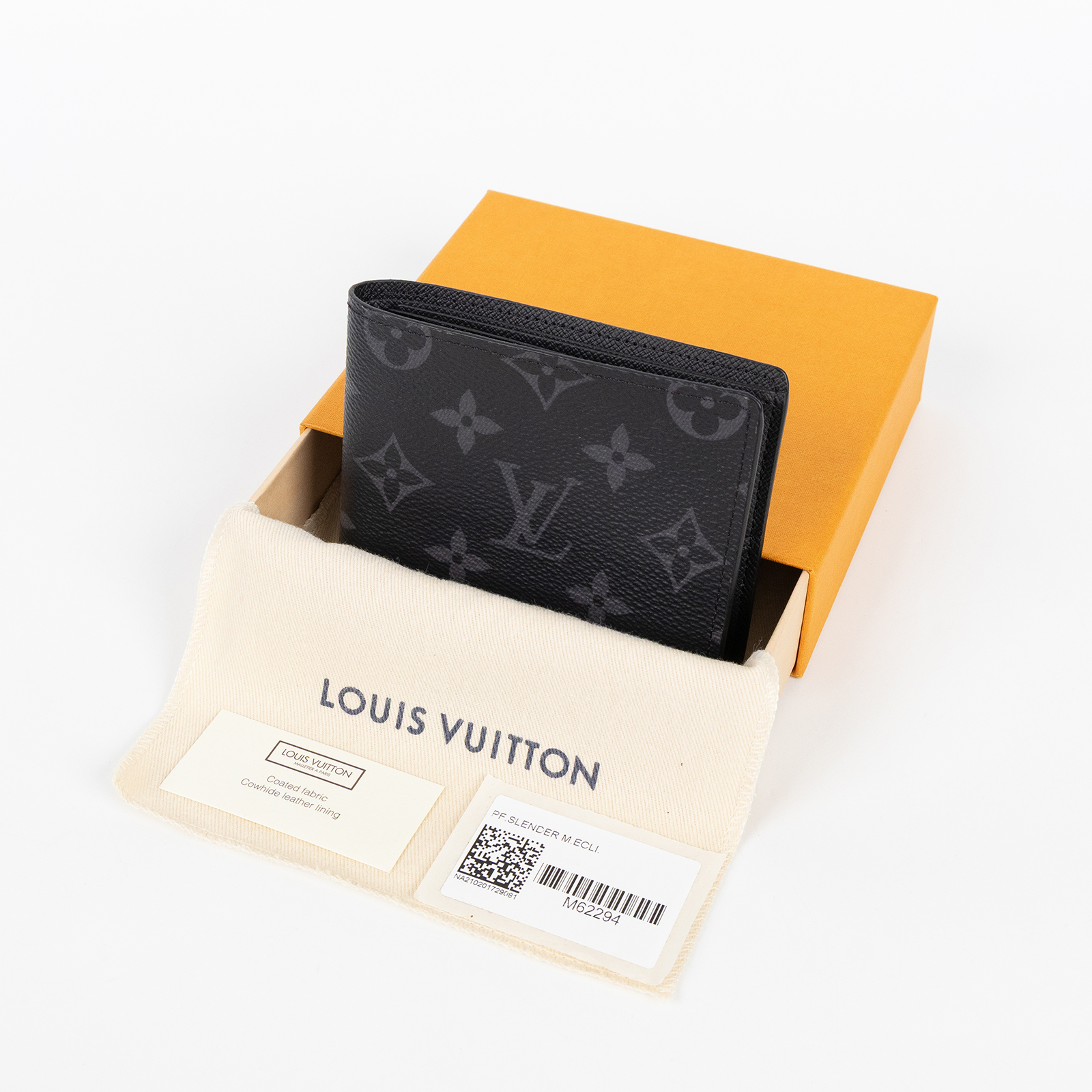 路易威登 LOUIS VUITTON Slender 錢包 Eclipse帆布 錢包 短夾 M62294 黑原花SLENDER短夾 原廠盒子/防塵袋