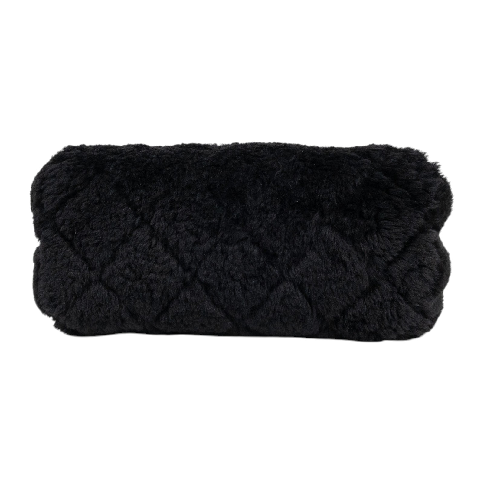 香奈兒 CHANEL Barrel Bag Quilted Fur 小型肩背包  晶片款 黑毛毛斜背包 無附屬品