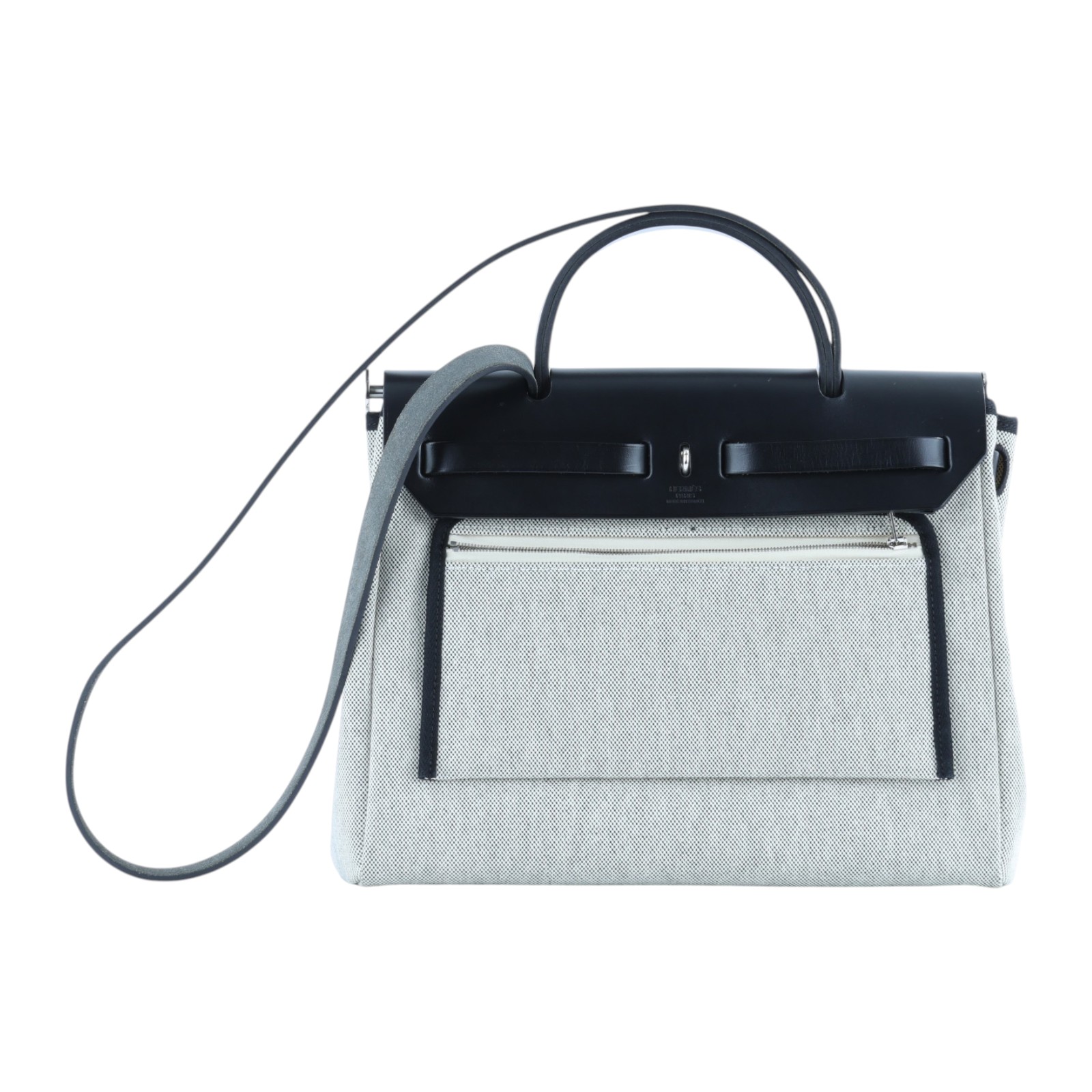 愛馬仕 Hermes Herbag Zip 31 銀色五金 深藍 黑色 H079201CKAB   原廠盒子/防塵袋/鎖組/內袋