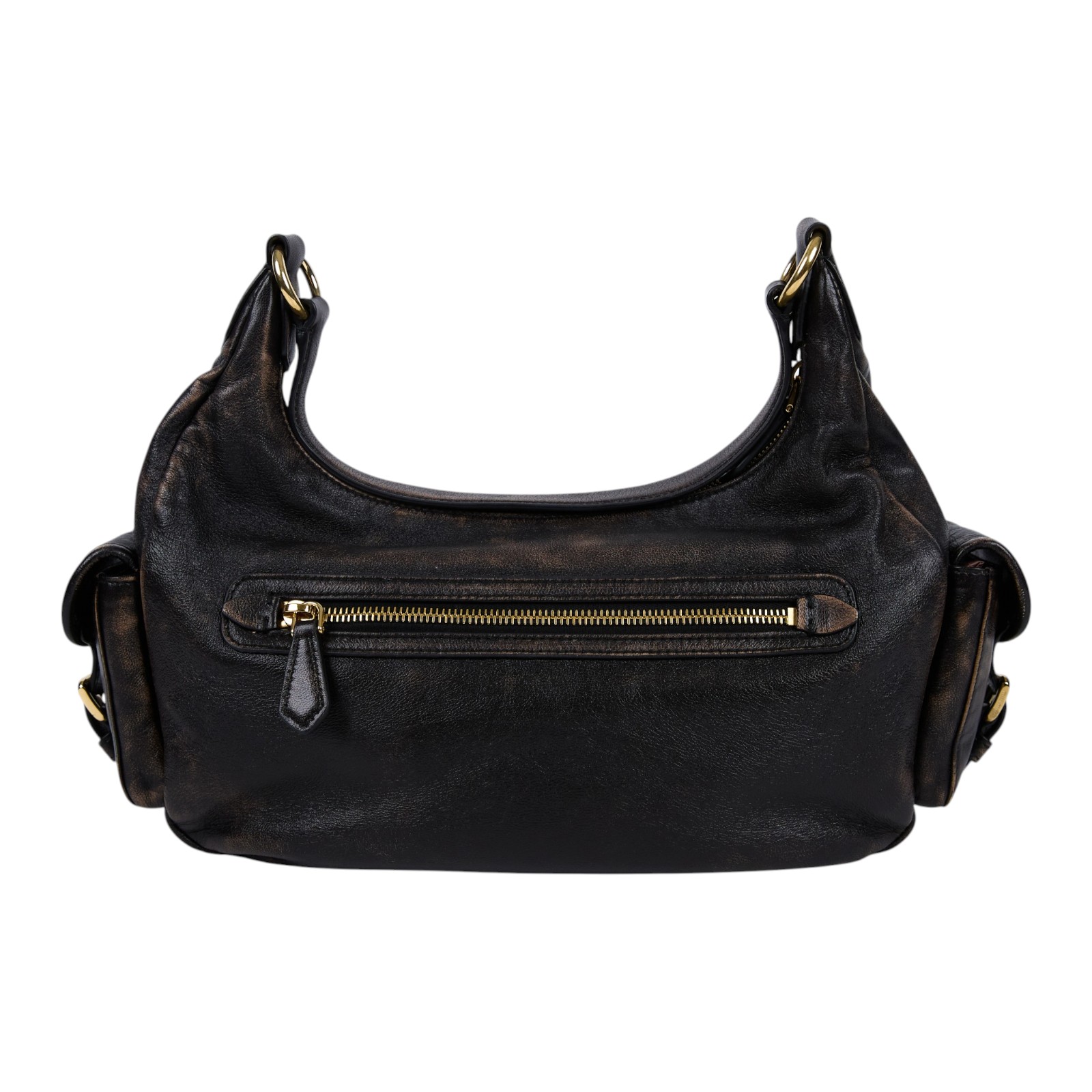 繆繆 MIU MIU Pocket 納帕軟皮 手提包 5BC189_AF8T 晶片款 咖啡棕Pocket NAPPA 肩背包 防塵袋