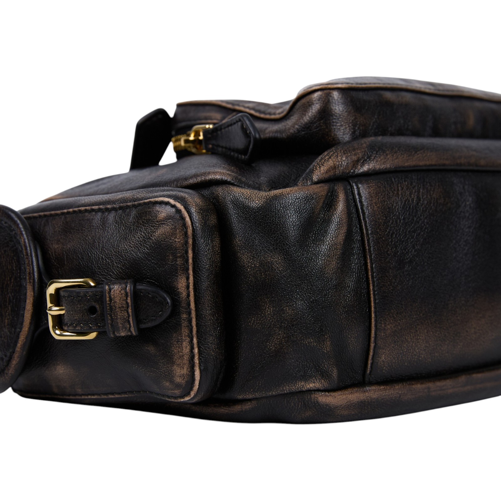 繆繆 MIU MIU Pocket 納帕軟皮 手提包 5BC189_AF8T 晶片款 咖啡棕Pocket NAPPA 肩背包 防塵袋