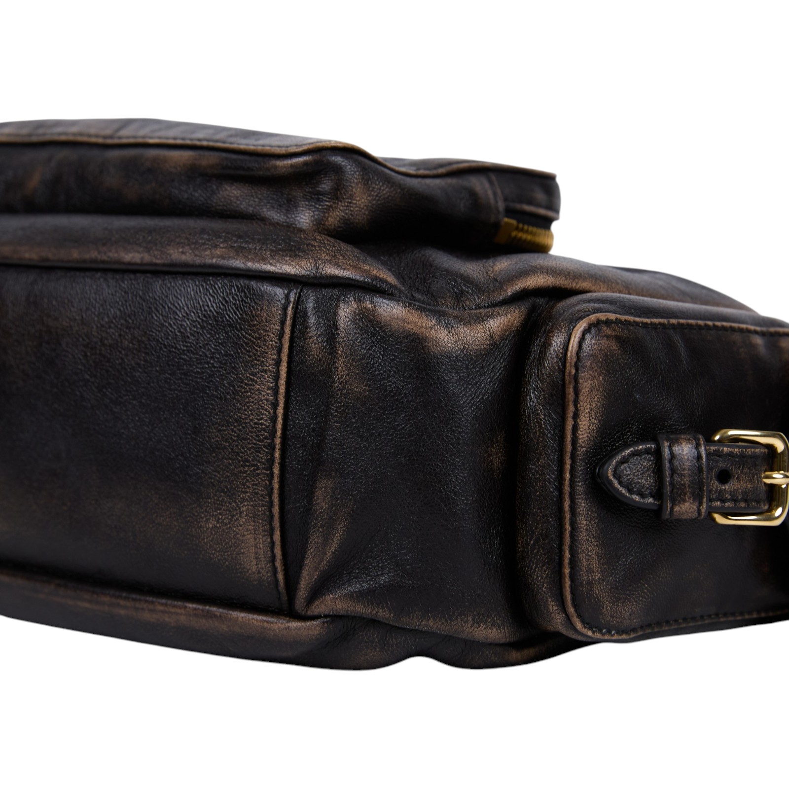 繆繆 MIU MIU Pocket 納帕軟皮 手提包 5BC189_AF8T 晶片款 咖啡棕Pocket NAPPA 肩背包 防塵袋