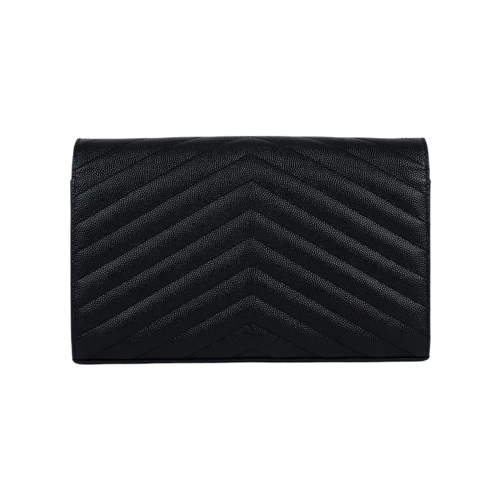 聖羅蘭 YSL SAINT LAURENT Cassandre 經典粒面皮革 鏈條 錢包 同色五金 377828BOW08  原廠盒子/防塵袋