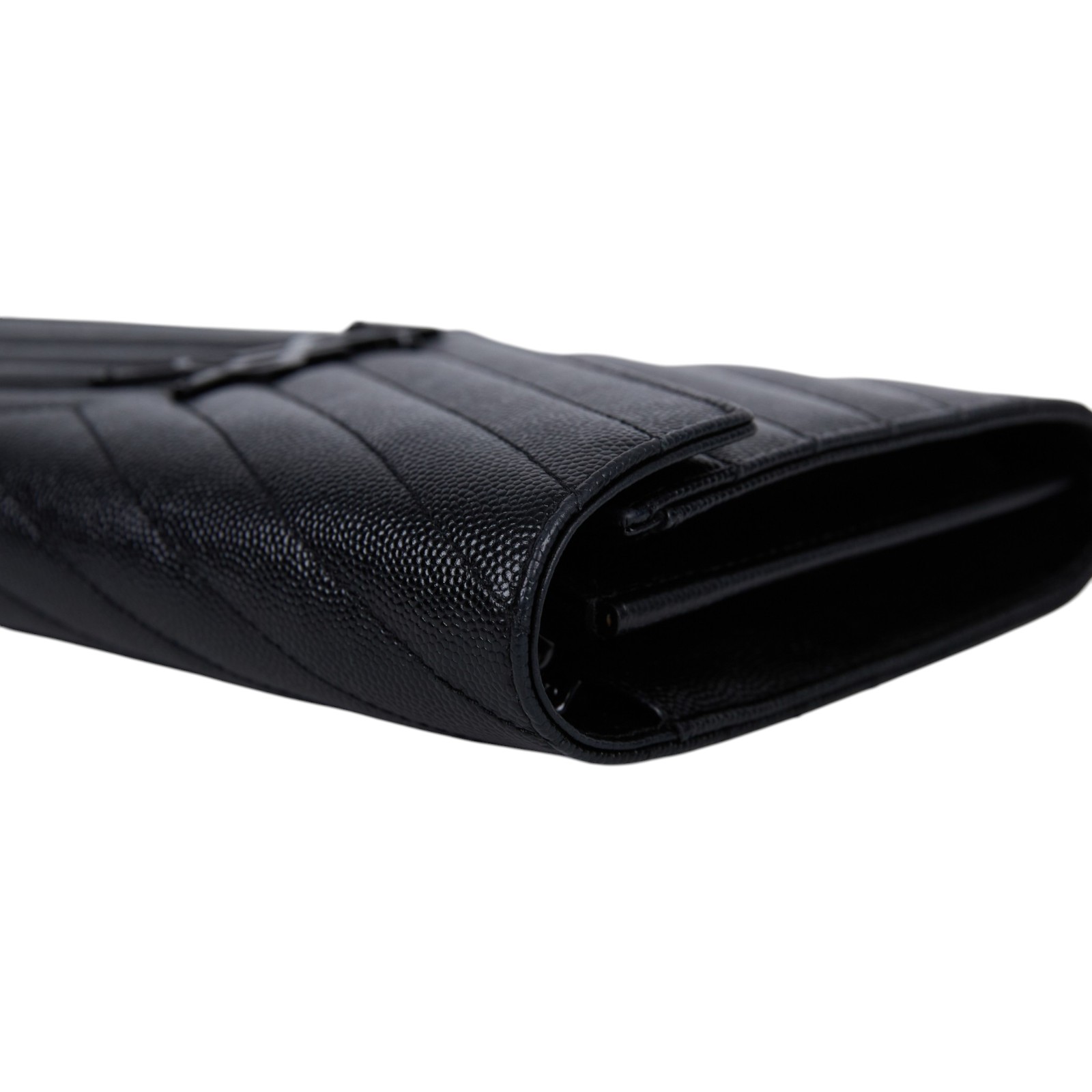 聖羅蘭 YSL SAINT LAURENT Cassandre 經典粒面皮革 鏈條 錢包 同色五金 377828BOW08  原廠盒子/防塵袋