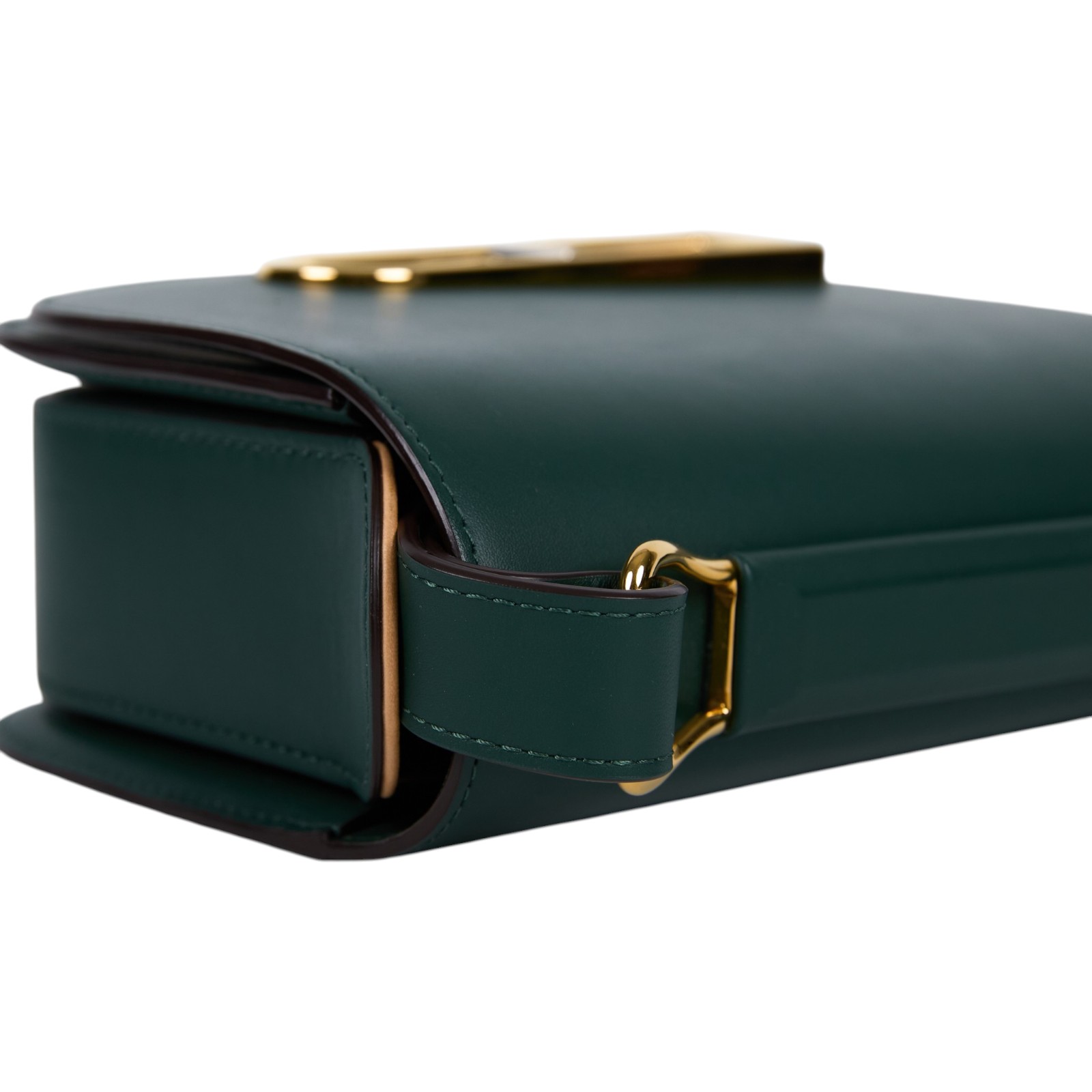 德爾沃 DELVAUX  Lingot 肩背包 AA0574BJF0AZDDG 綠色金扣Lingot in Olen Calf 防塵袋/未記載保書