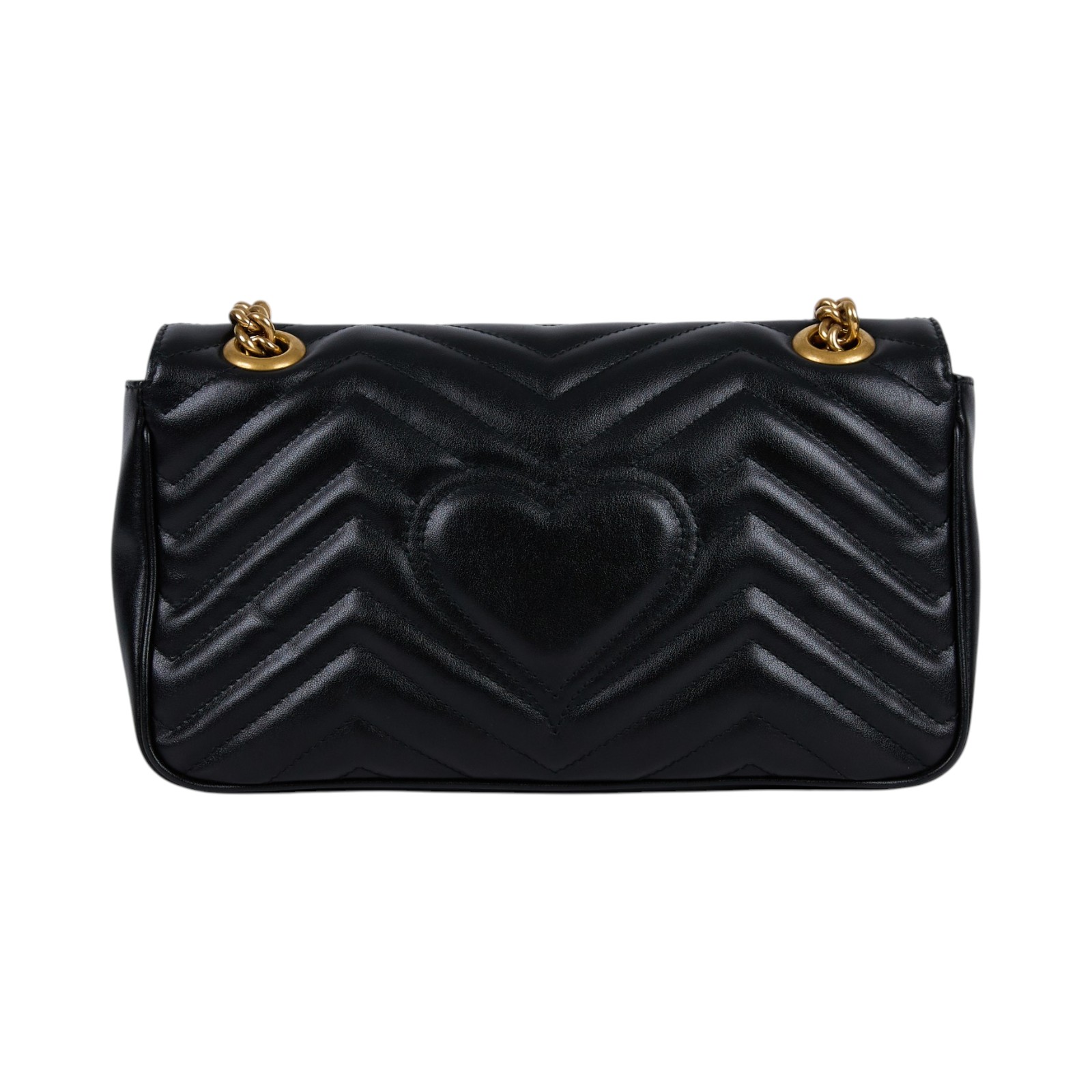 古馳 GUCCI GG Marmont 小型 絎縫 肩揹袋 443497 DTDIT 黑金MARMONT 26CM 防塵袋