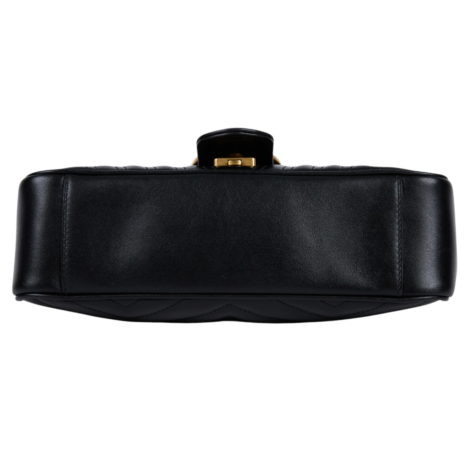 古馳 GUCCI GG Marmont 小型 絎縫 肩揹袋 443497 DTDIT 黑金MARMONT 26CM 防塵袋