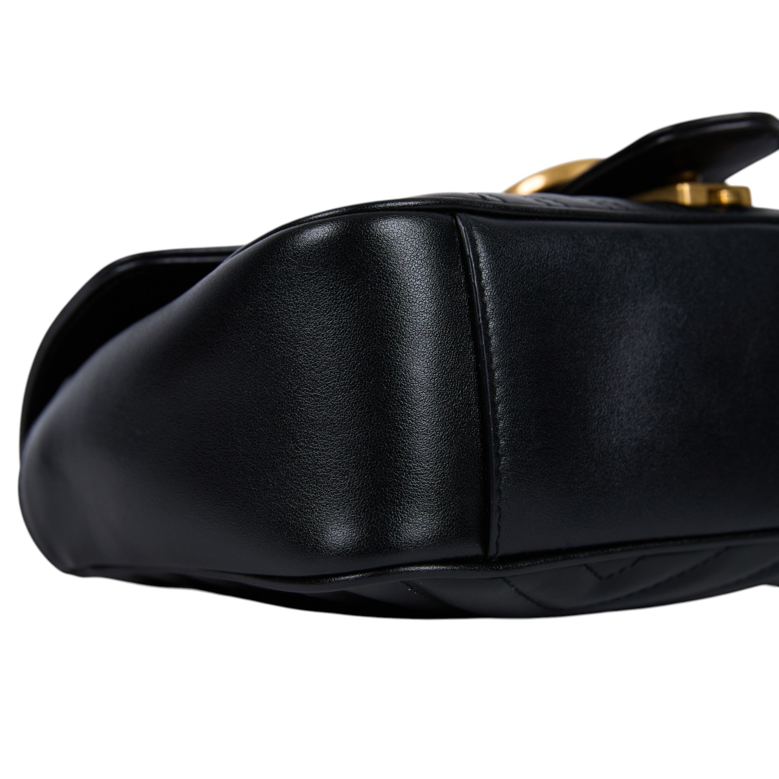 古馳 GUCCI GG Marmont 小型 絎縫 肩揹袋 443497 DTDIT 黑金MARMONT 26CM 防塵袋