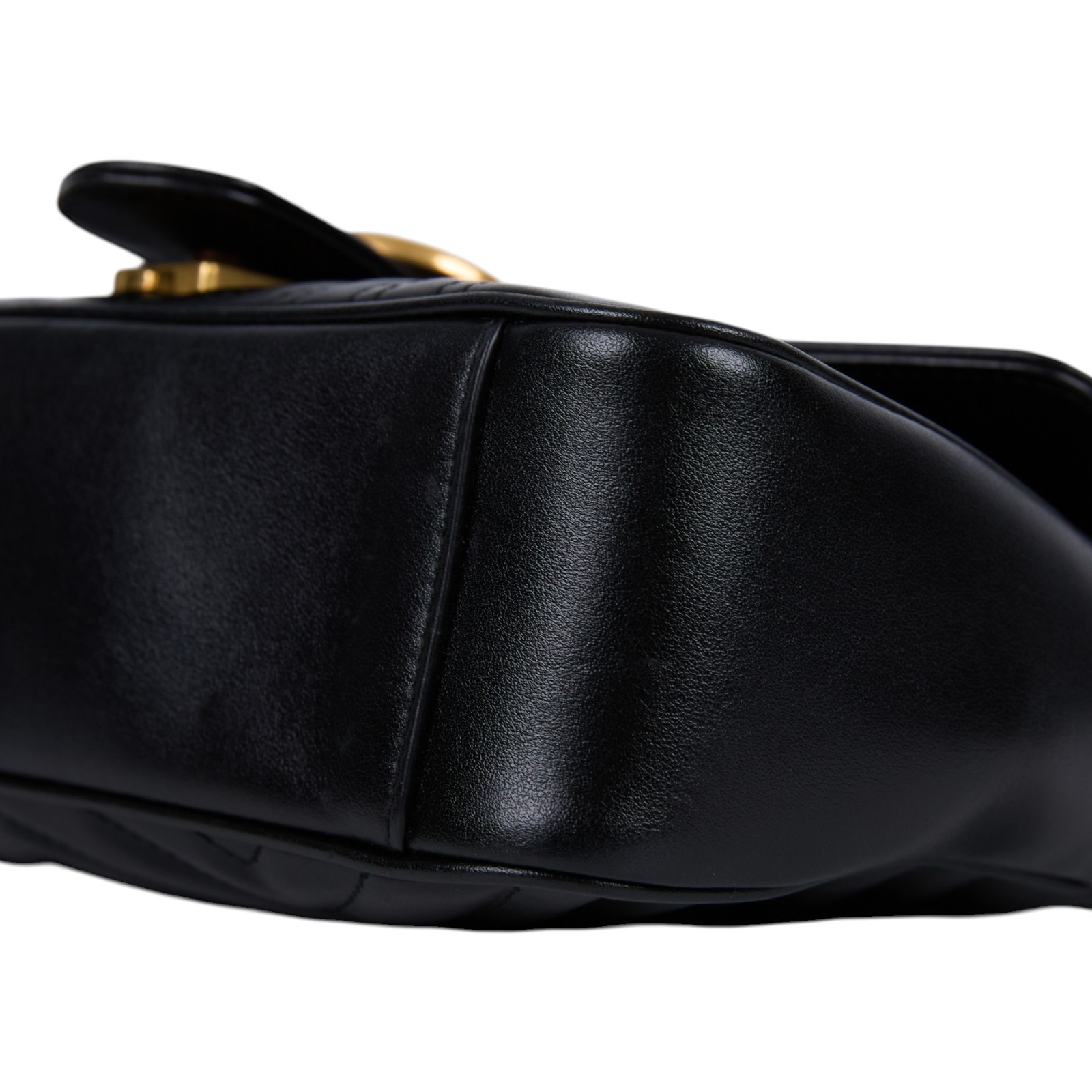 古馳 GUCCI GG Marmont 小型 絎縫 肩揹袋 443497 DTDIT 黑金MARMONT 26CM 防塵袋