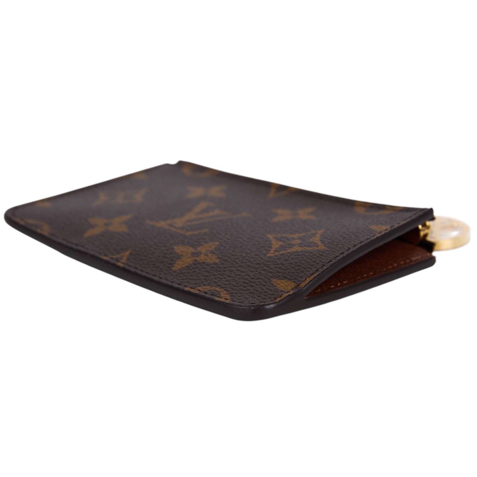 路易威登 LOUIS VUITTON Romy 名片夾 經典帆布 棕色 M81880 晶片款 原花Romy 名片夾 原廠盒子/防塵袋/購買證明