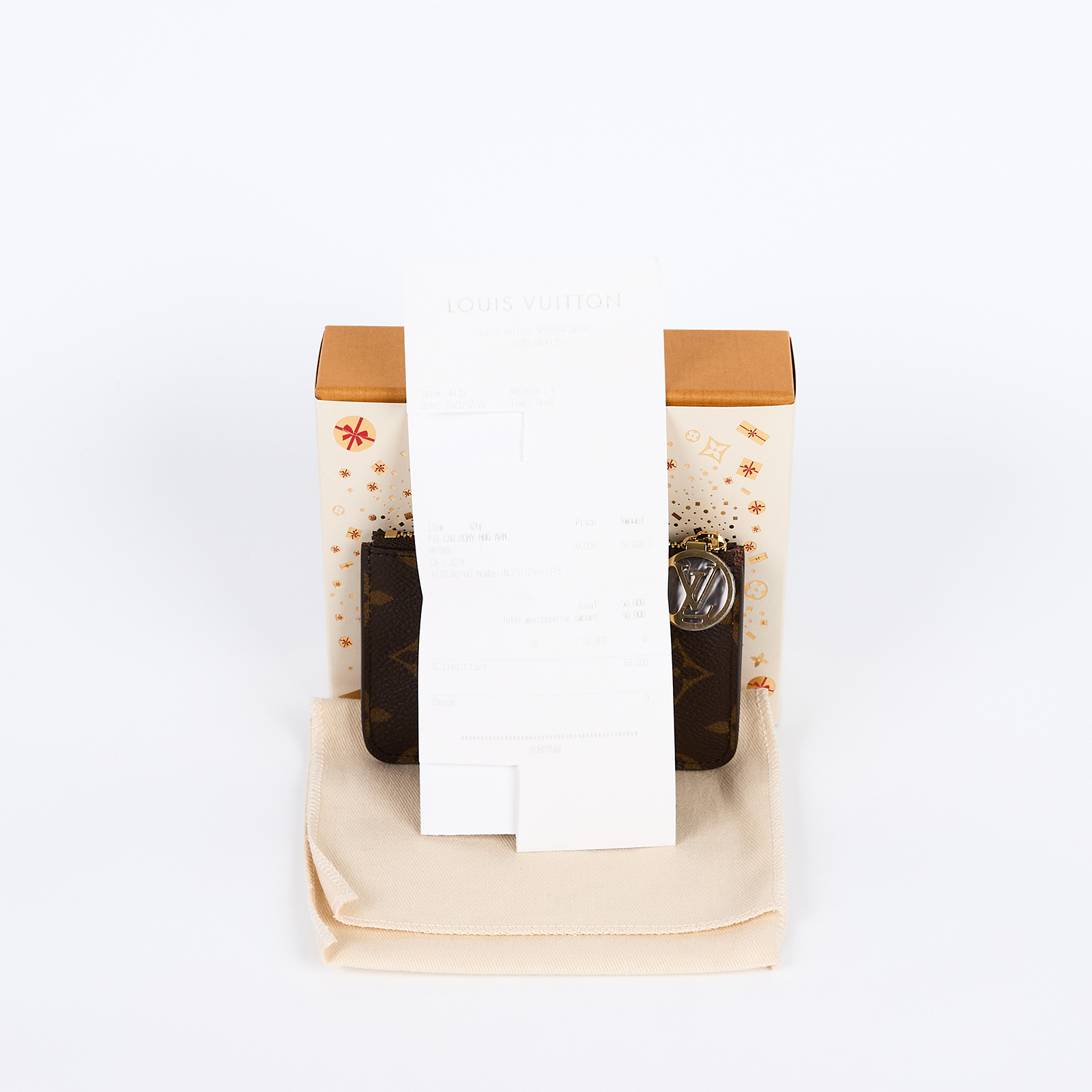 路易威登 LOUIS VUITTON Romy 名片夾 經典帆布 棕色 M81880 晶片款 原花Romy 名片夾 原廠盒子/防塵袋/購買證明