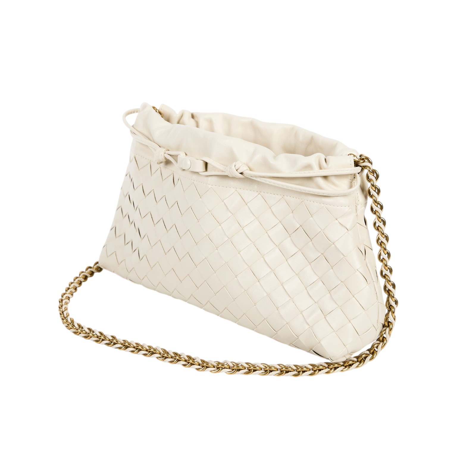 寶緹嘉 BOTTEGA VENETA Dustbag Notte 肩背包 839394V3IV0 米白Dustbag Notte 背帶