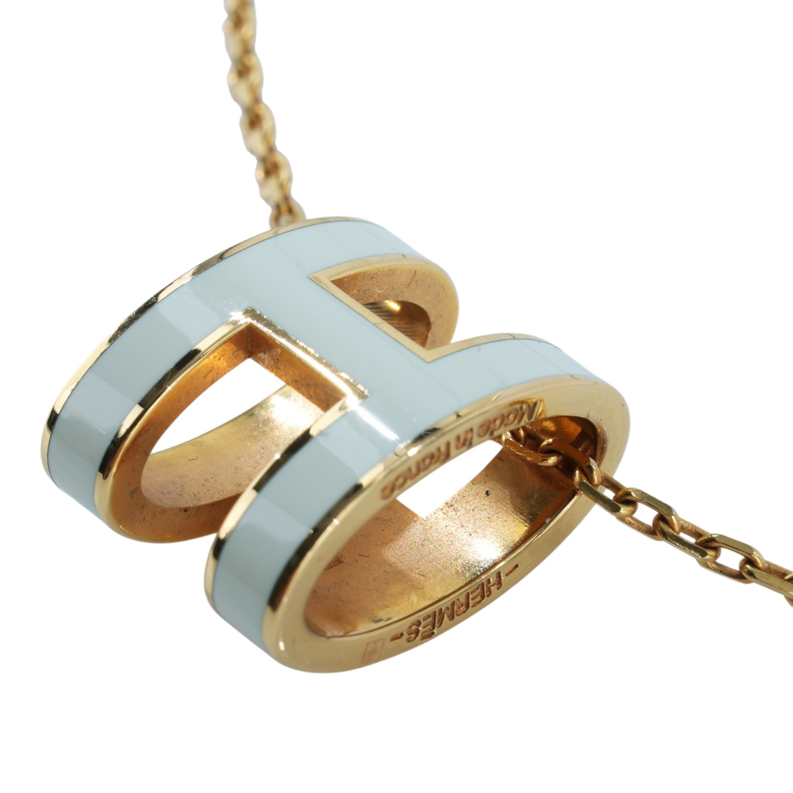 愛馬仕 Hermes Pop H 墜飾 白色 H147991FO49 /ST 02 60 白金POP H項鍊 大 原廠盒子/內襯